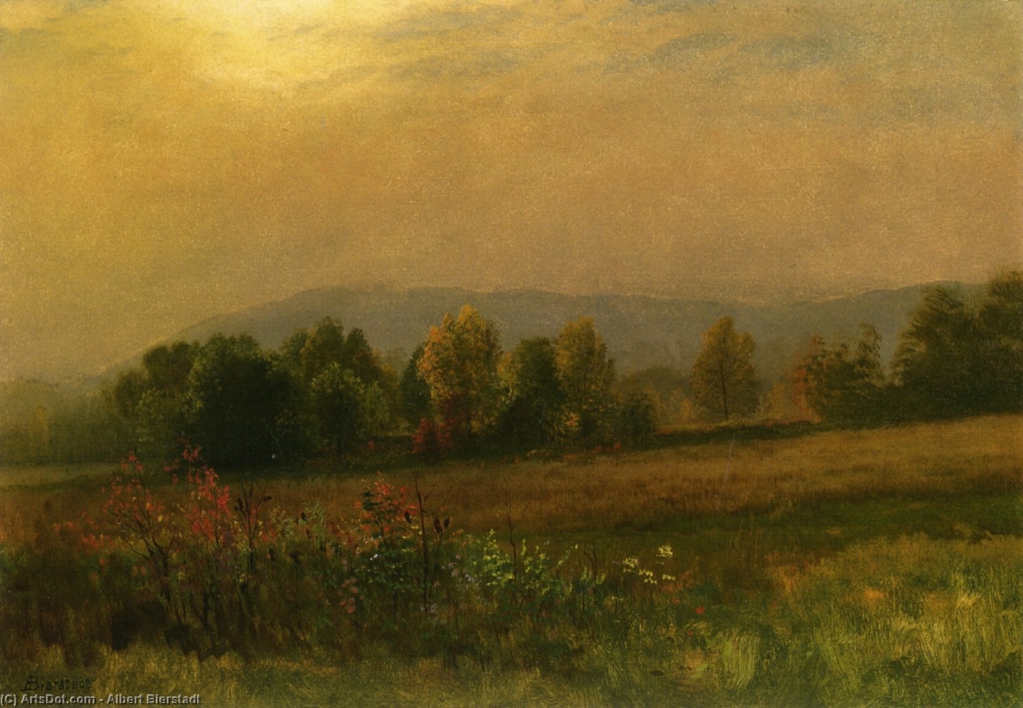 Order Oil Painting Replica New England Landscape, 1889 by Albert Bierstadt (1830-1902, Germany) | ArtsDot.com