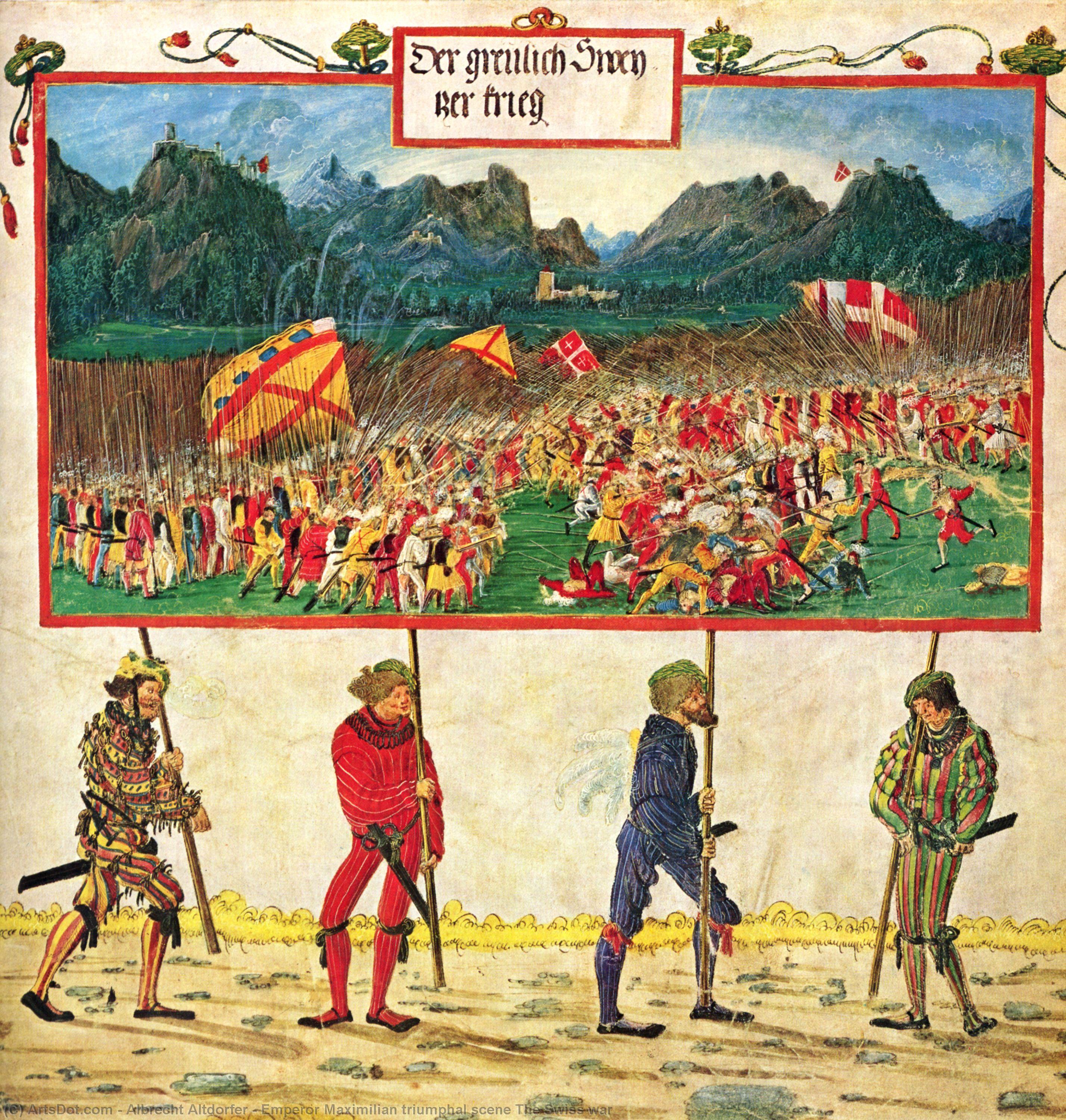 Buy Museum Art Reproductions Emperor Maximilian triumphal scene The Swiss war by Albrecht Altdorfer (1480-1538, Germany) | ArtsDot.com