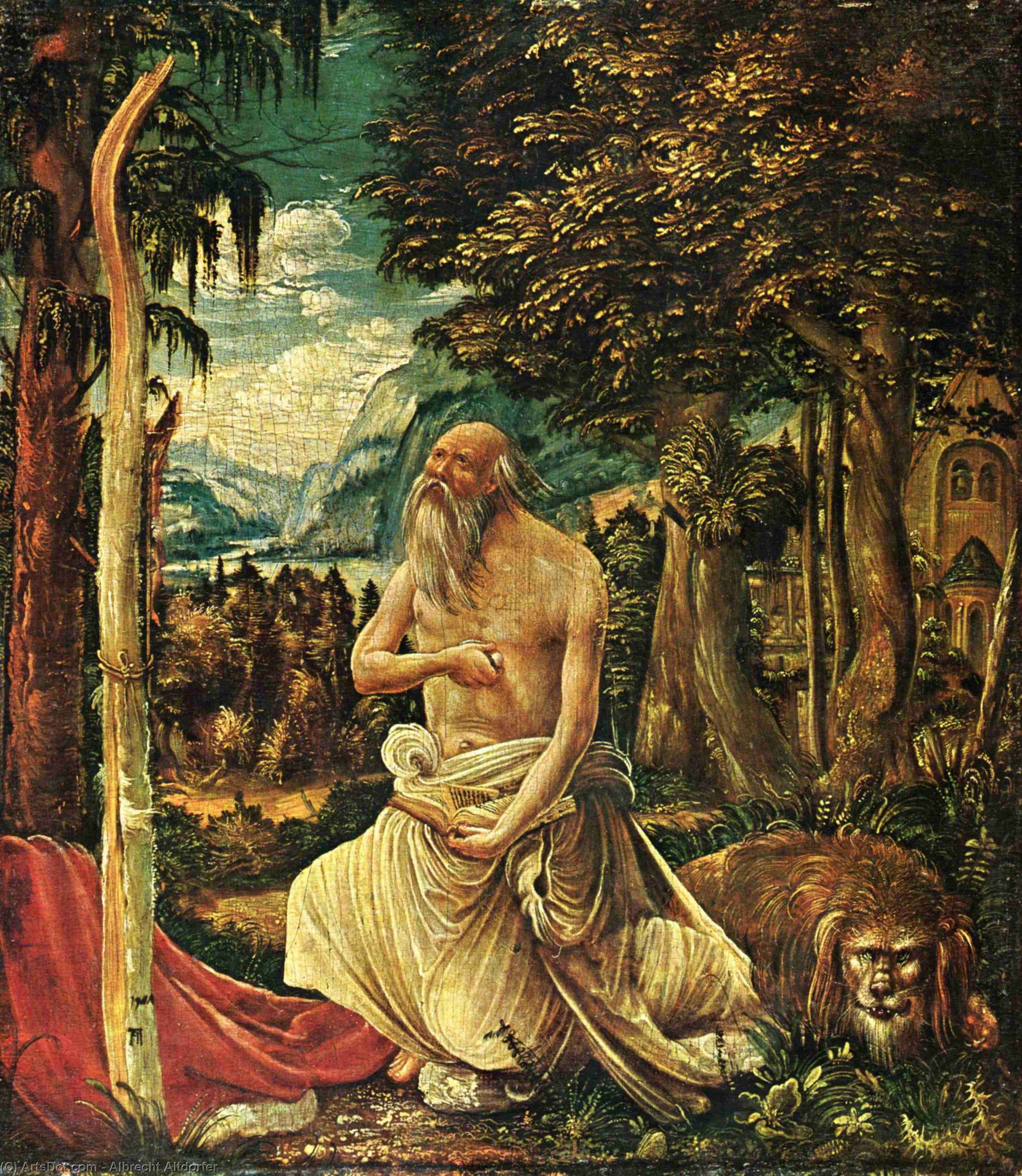 Order Paintings Reproductions The Penitence of St. Jerome by Albrecht Altdorfer (1480-1538, Germany) | ArtsDot.com