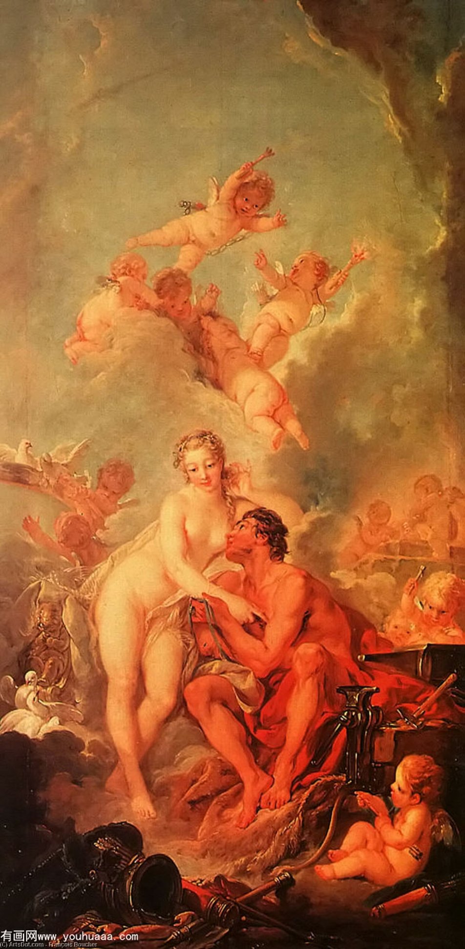 Order Art Reproductions The Visit Of Venus To Vulcan by François Boucher (1703-1770, France) | ArtsDot.com