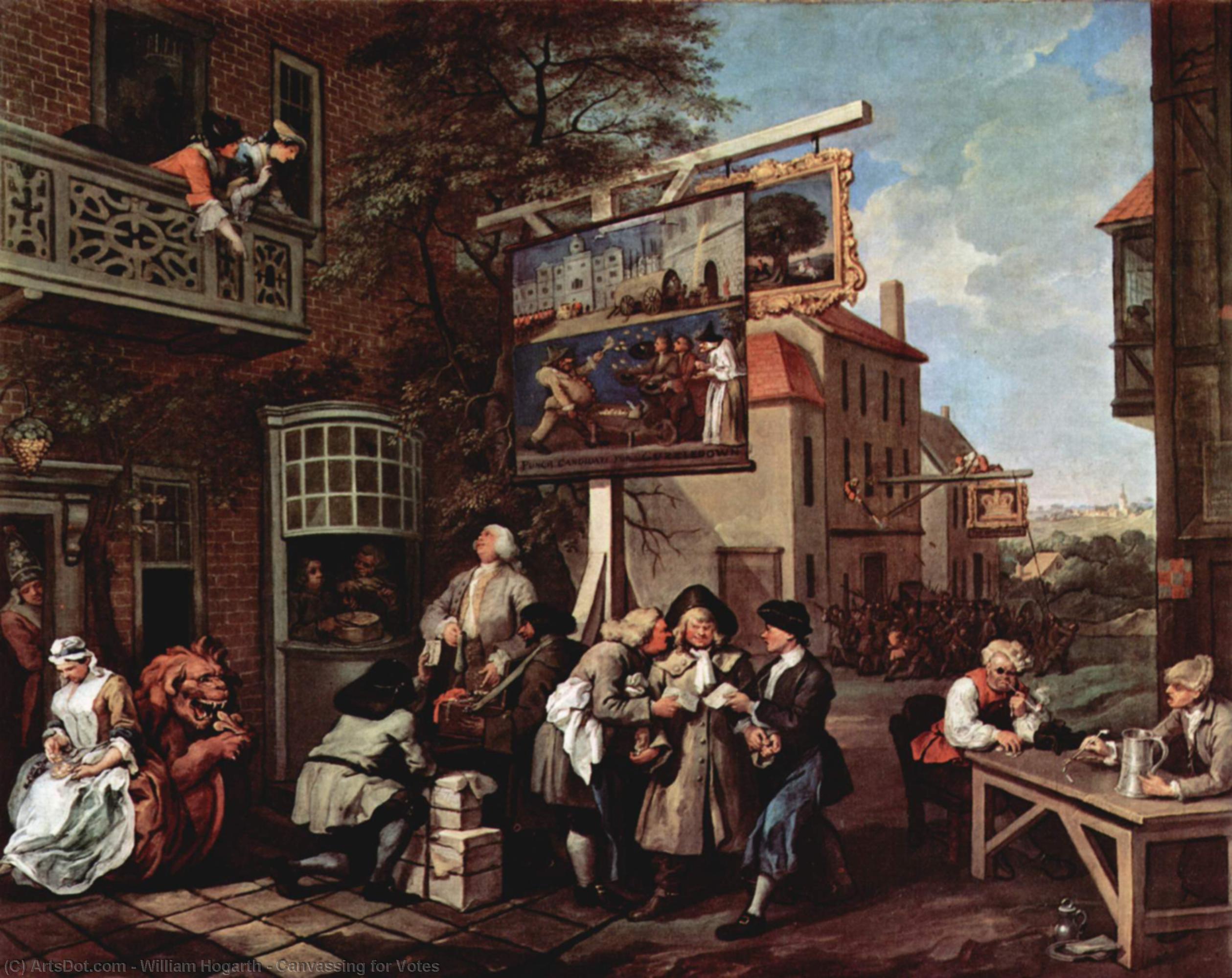 Buy Museum Art Reproductions Canvassing for Votes by William Hogarth (1697-1764, United Kingdom) | ArtsDot.com