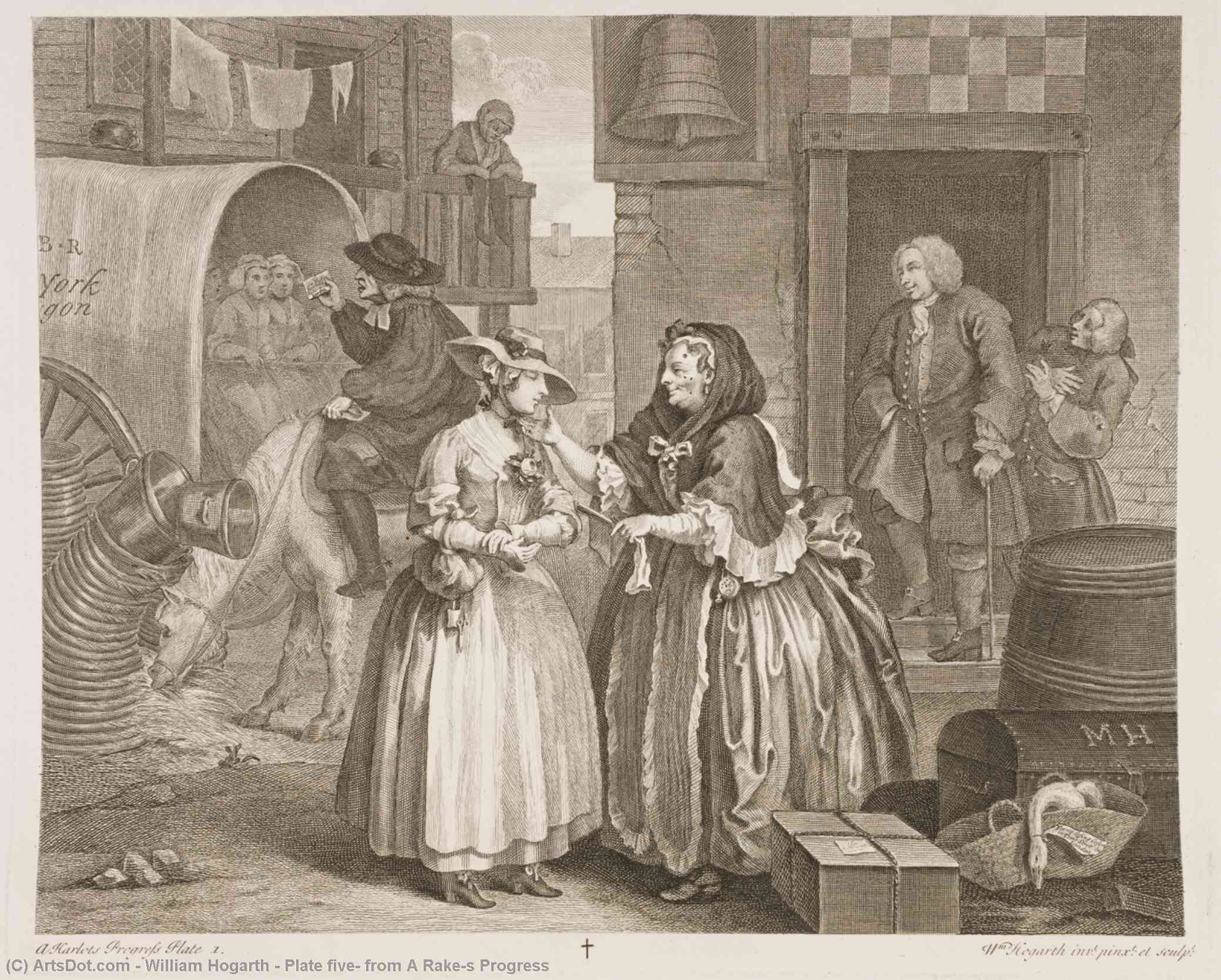 Order Paintings Reproductions Plate five, from A Rake's Progress by William Hogarth (1697-1764, United Kingdom) | ArtsDot.com