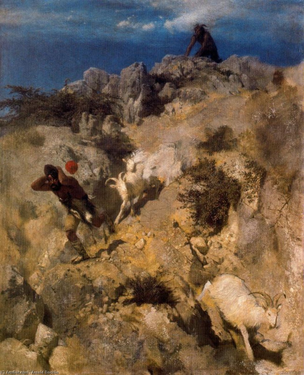 Order Oil Painting Replica Pan effrayant un berger 1 by Arnold Bocklin (1827-1901, Switzerland) | ArtsDot.com