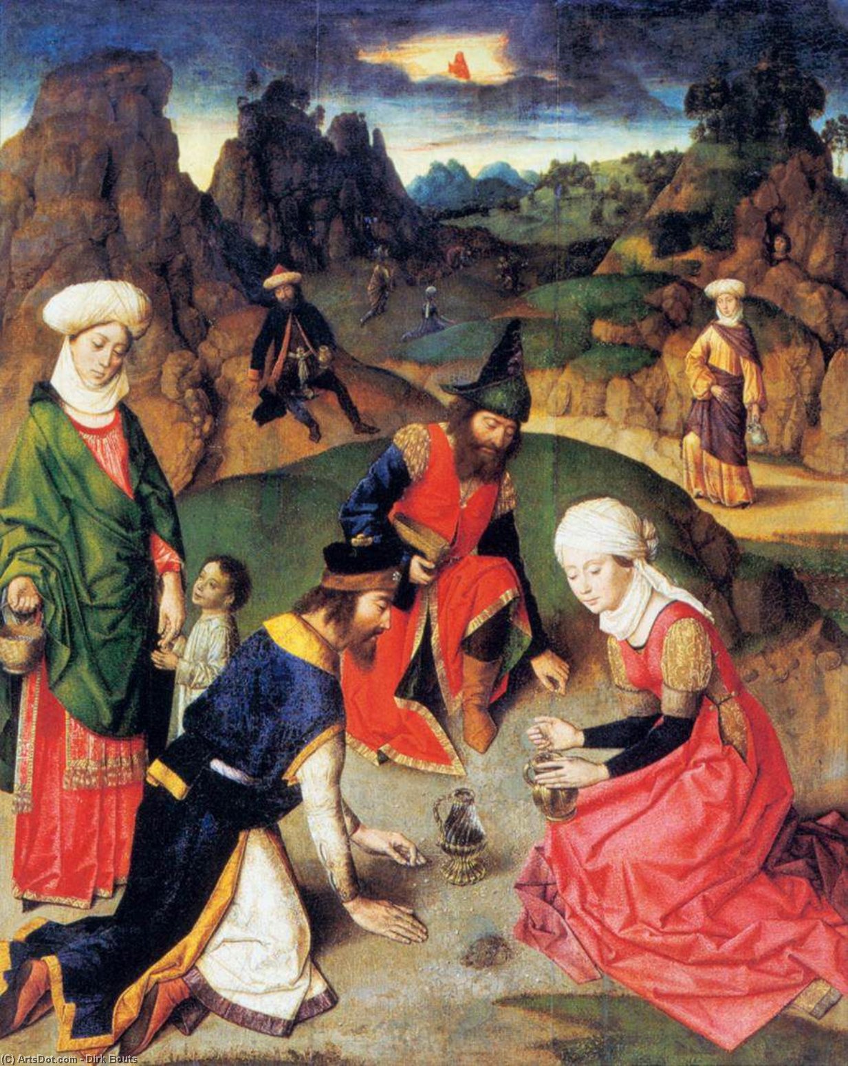 Order Oil Painting Replica The Gathering of the Manna, 1465 by Dierec Bouts (1410-1475) | ArtsDot.com