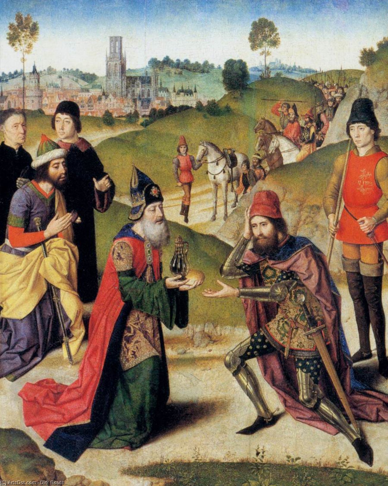Order Oil Painting Replica The Meeting of Abraham and Melchizedek, 1465 by Dierec Bouts (1410-1475) | ArtsDot.com