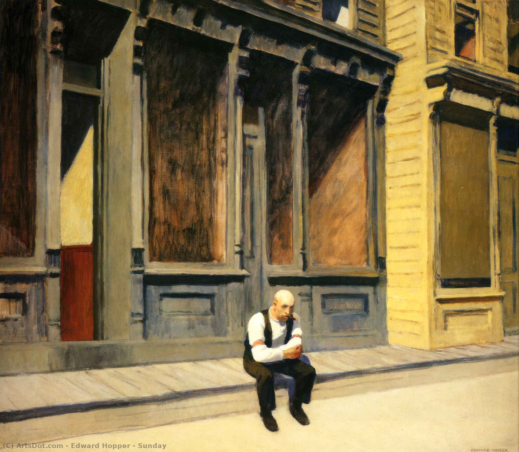 購入 美術館の複製、美術複製、絵画複製、美術館の品質プリント、美術品の複製、有名な絵画の複製、博物館の品質再現、キャンバスにアートプリント 日曜日, 1926 バイ Edward Hopper (に触発された) (1931-1967, United States) | ArtsDot.com