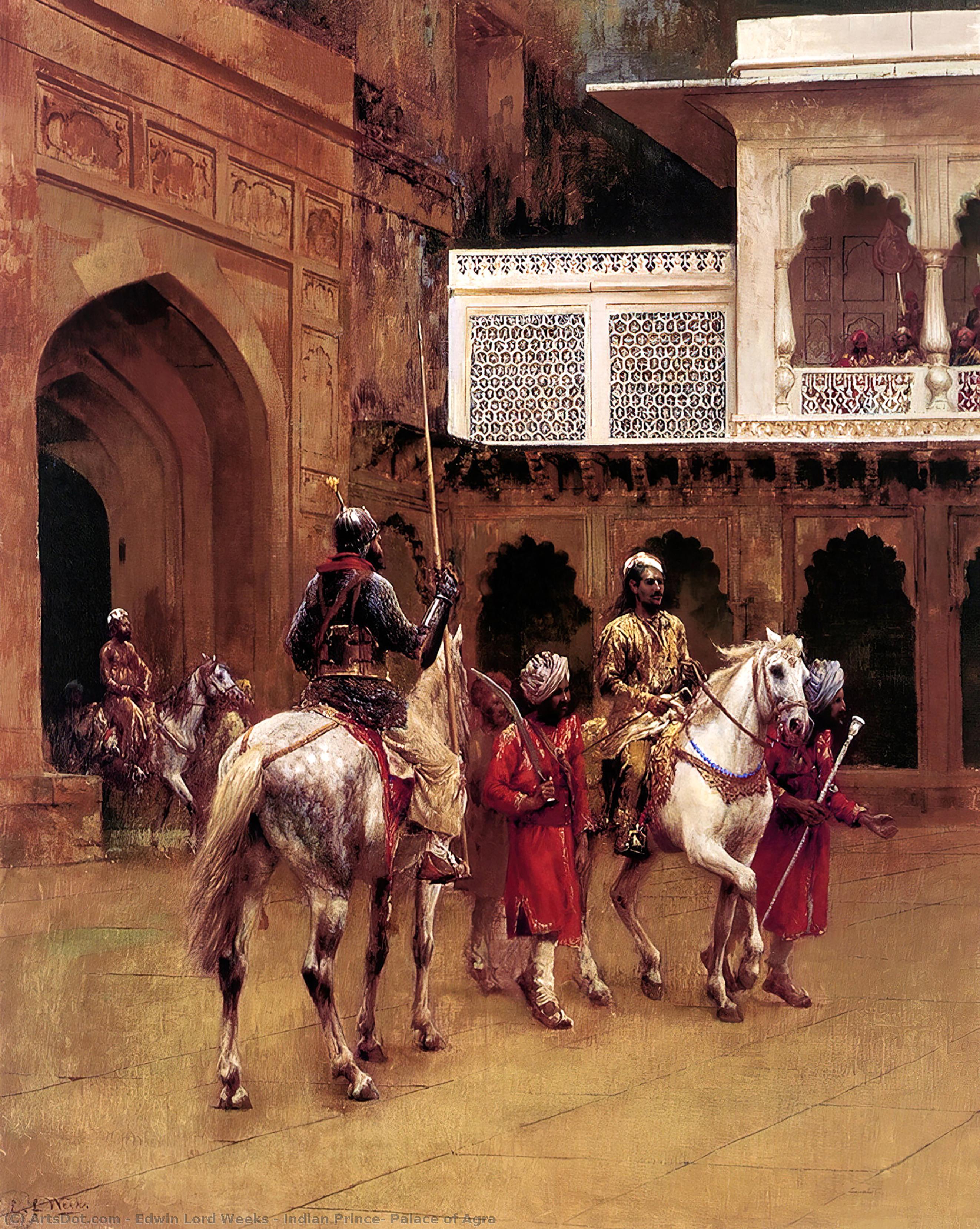 Order Art Reproductions Indian Prince, Palace of Agra by Edwin Lord Weeks (1849-1903, United States) | ArtsDot.com