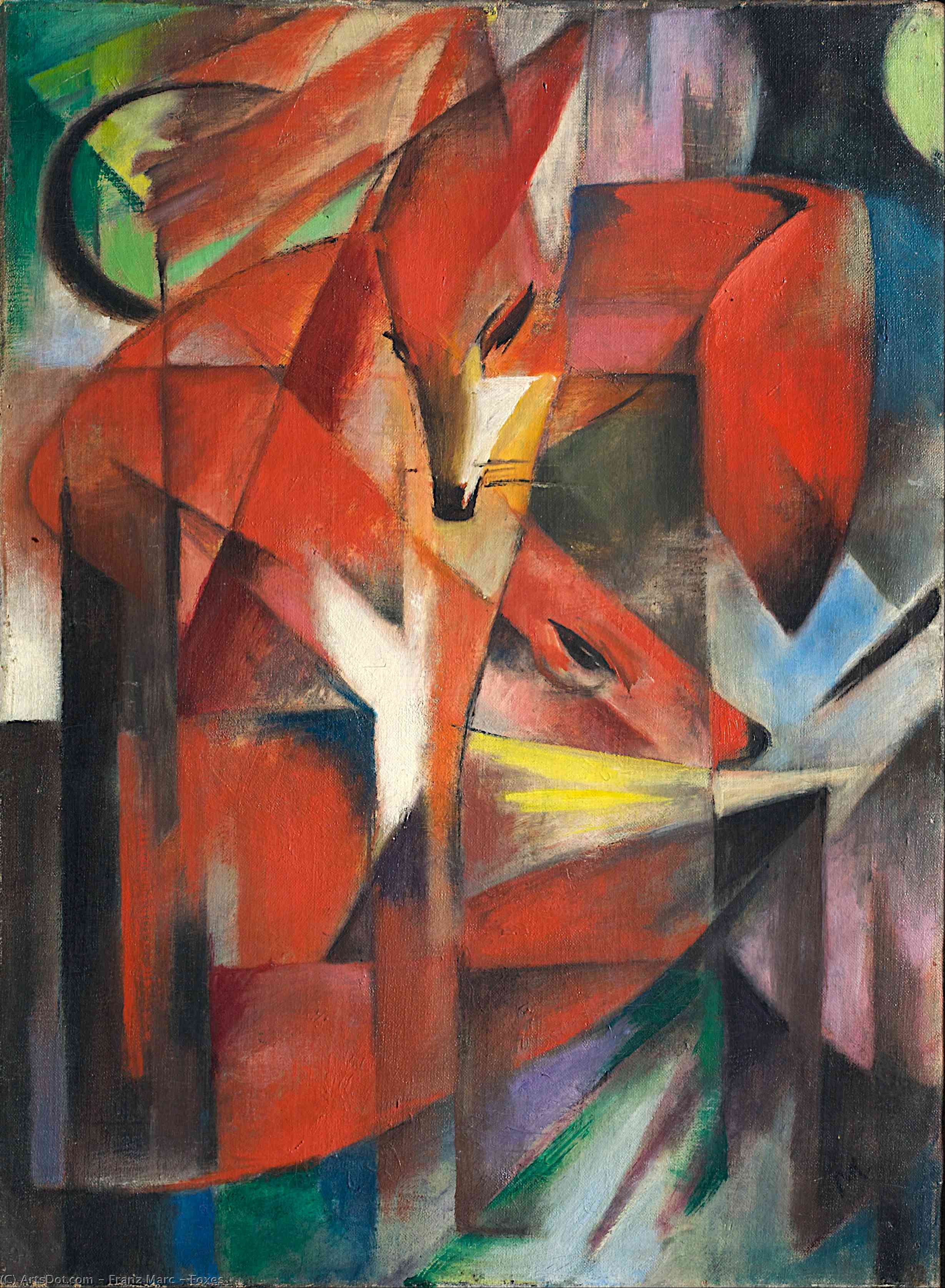 Order Oil Painting Replica Foxes, 1913 by Franz Marc (1880-1916, Germany) | ArtsDot.com