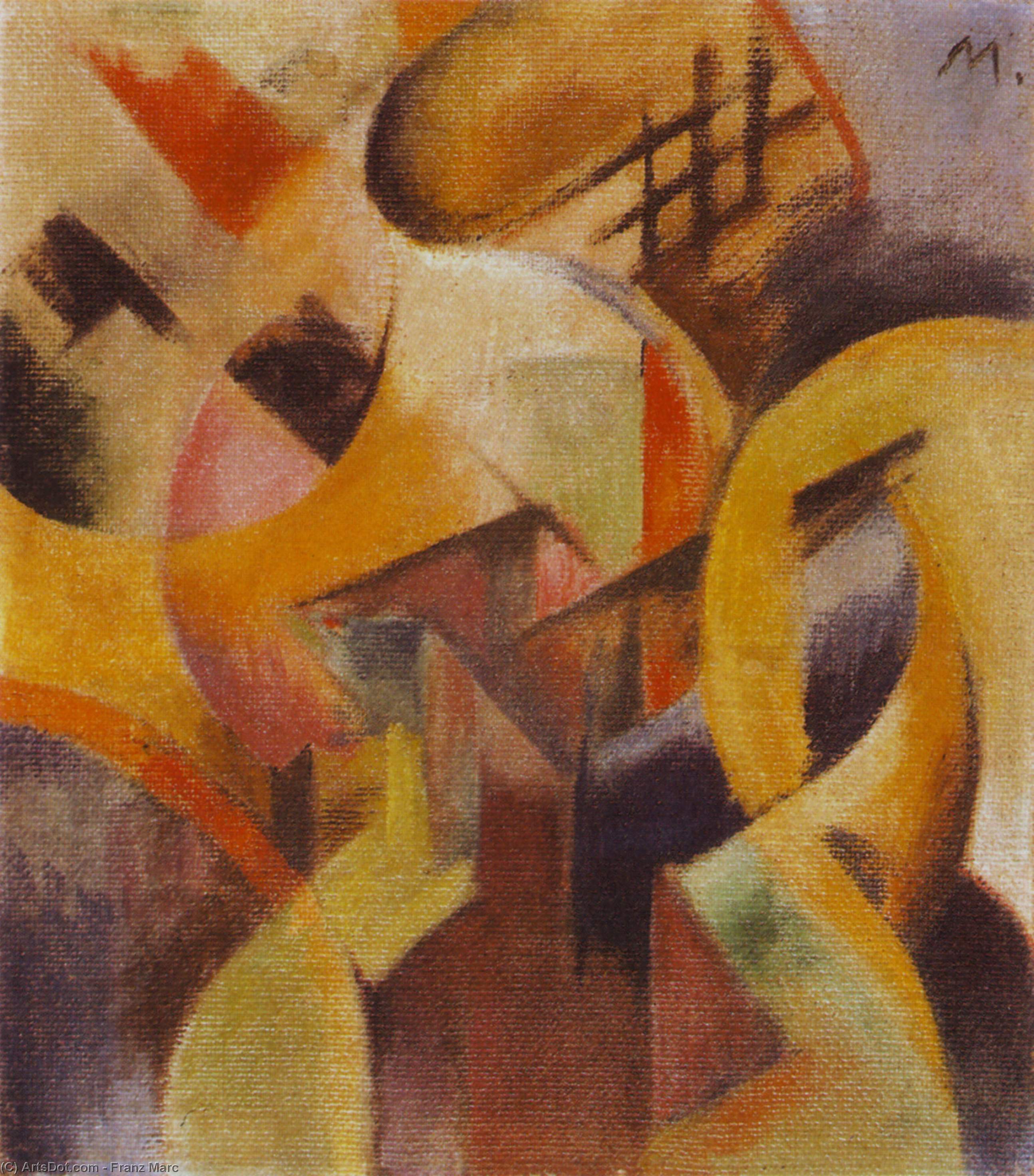 Order Oil Painting Replica Small Composition I, 1913 by Franz Marc (1880-1916, Germany) | ArtsDot.com