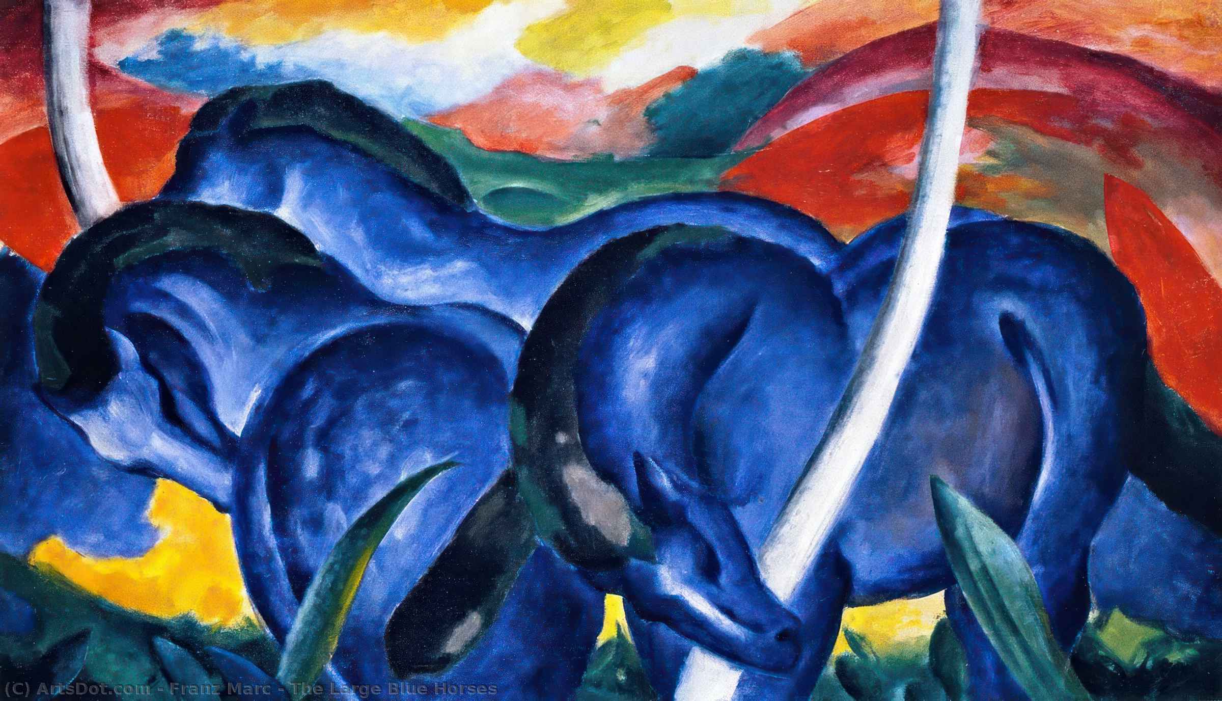 Order Paintings Reproductions The Large Blue Horses, 1911 by Franz Marc (1880-1916, Germany) | ArtsDot.com