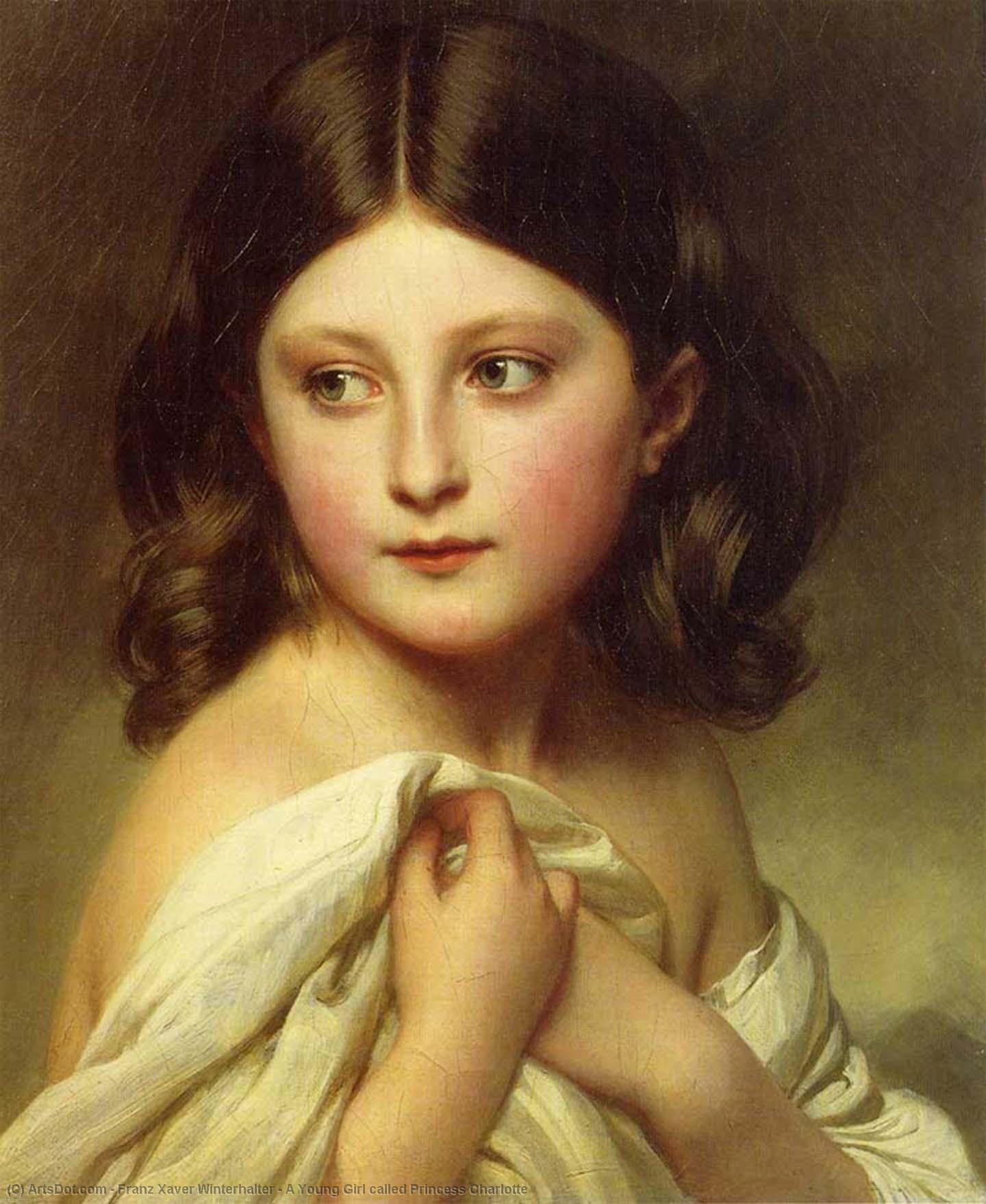 Buy Museum Art Reproductions A Young Girl called Princess Charlotte, 1864 by Franz Xaver Winterhalter (1805-1873, Germany) | ArtsDot.com