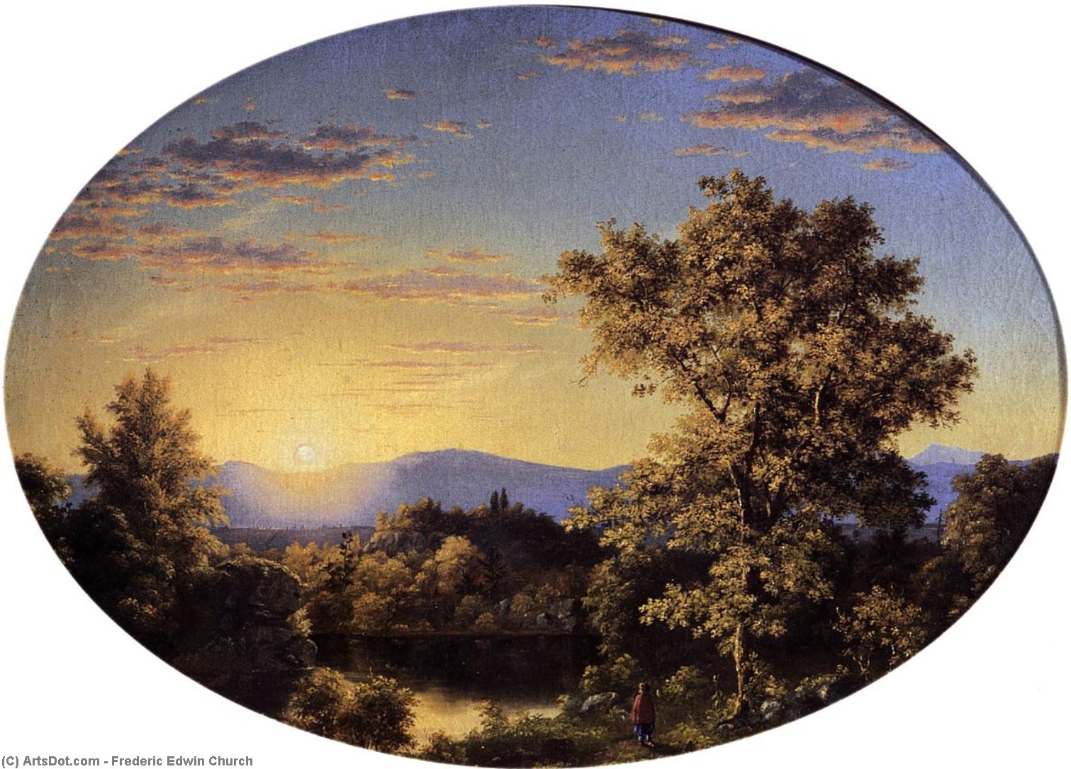 Order Oil Painting Replica Twilight among the Mountains, 1845 by Frederic Edwin Church (1826-1900, United States) | ArtsDot.com