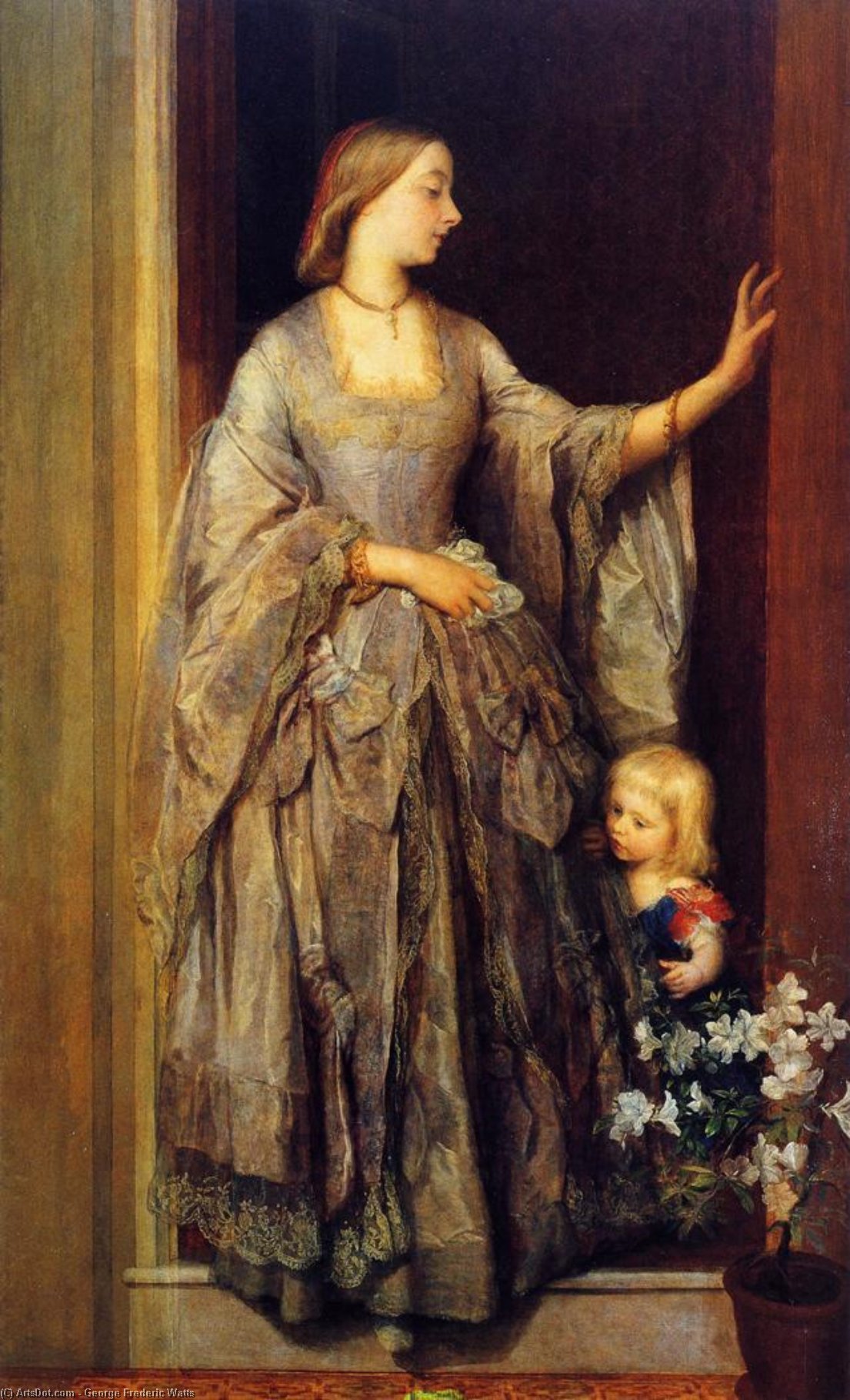 Buy Museum Art Reproductions Lady Margaret Beaumont and her Daughter, 1862 by George Frederic Watts (1817-1904, United Kingdom) | ArtsDot.com