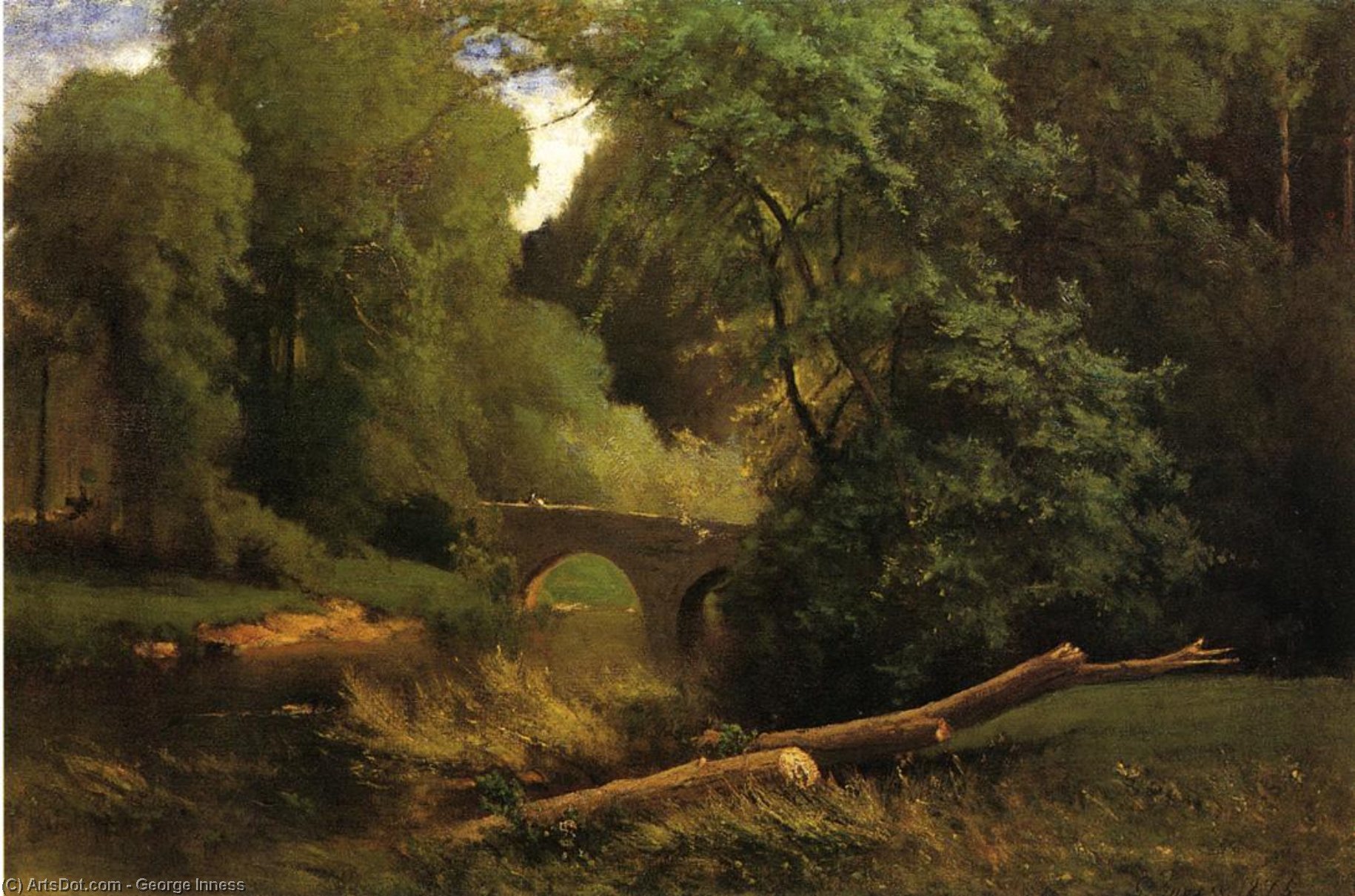 Buy Museum Art Reproductions Cromwell`s Bridge, 1875 by George Inness (1825-1894, United States) | ArtsDot.com