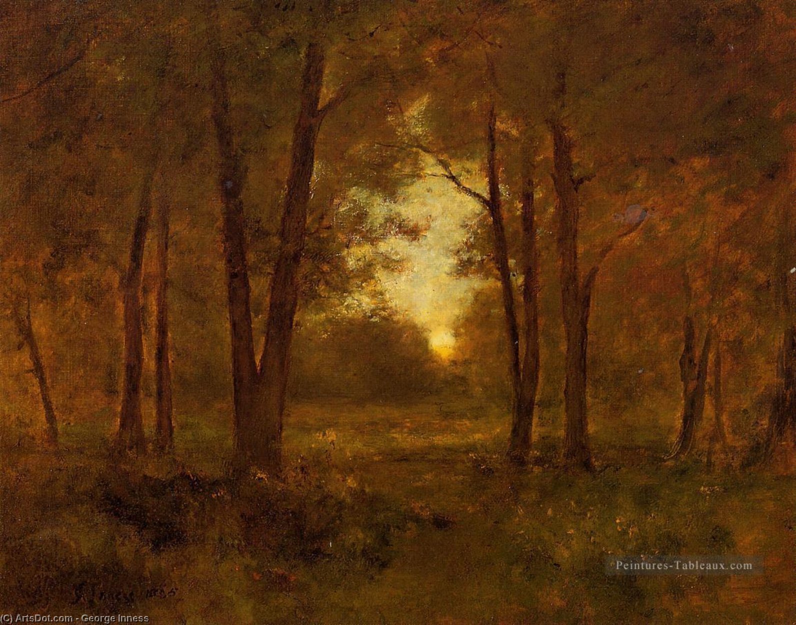 Order Oil Painting Replica Sundown near Montclair, 1885 by George Inness (1825-1894, United States) | ArtsDot.com