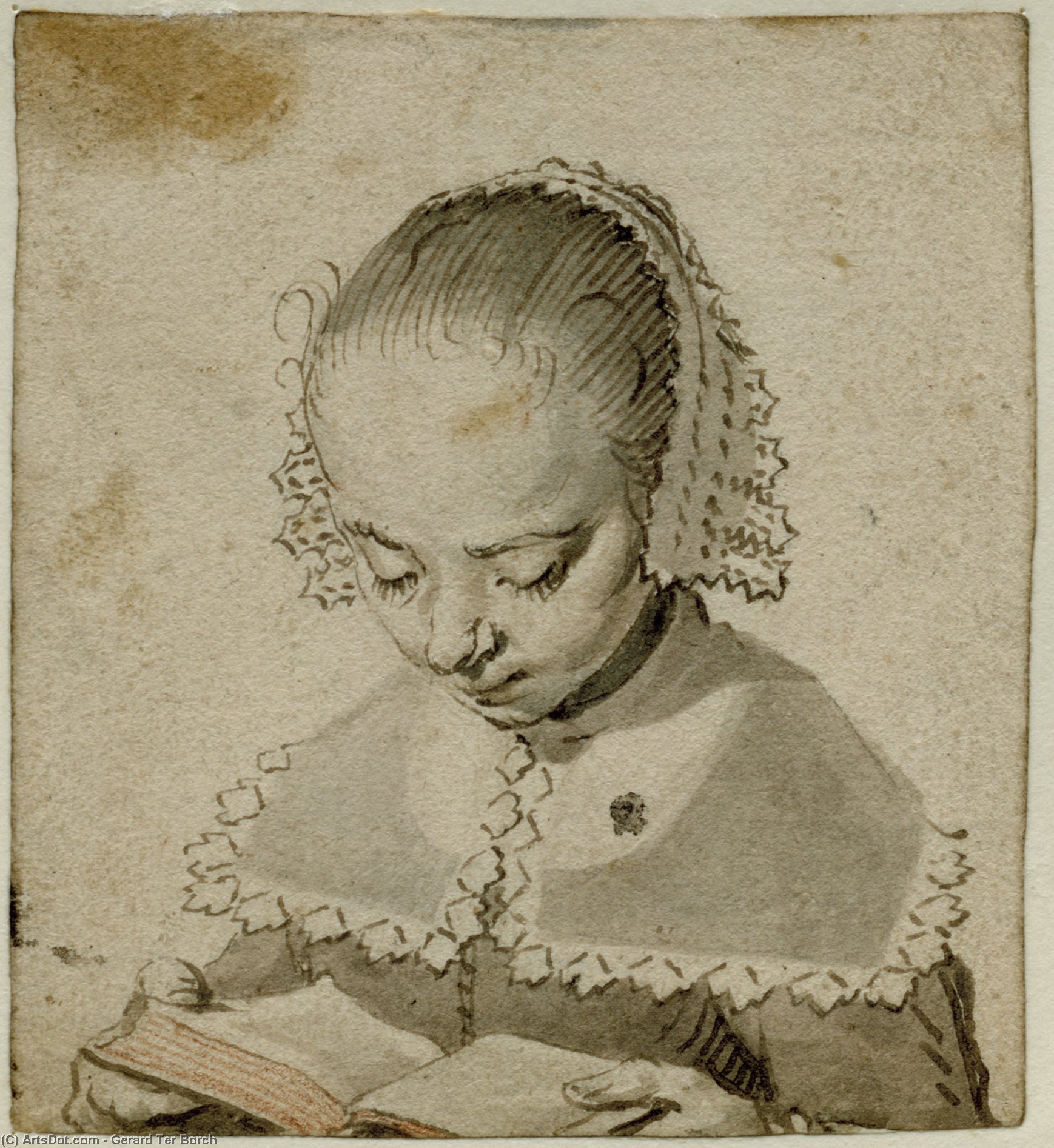 Order Artwork Replica Girl reading by Gerard Ter Borch (1617-1681, Netherlands) | ArtsDot.com