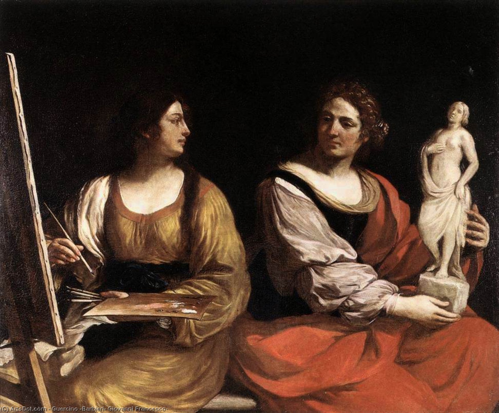 Buy Museum Art Reproductions Allegory of Painting and Sculpture by Guercino (Barbieri, Giovanni Francesco) (1591-1666, Italy) | ArtsDot.com