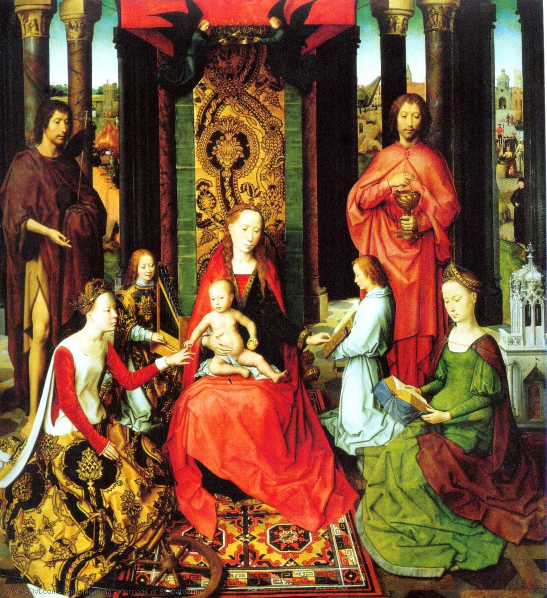 顺序 畫複製 圣凯瑟琳的婚姻, 1479 通过 Hans Memling (1430-1494, Germany) | ArtsDot.com