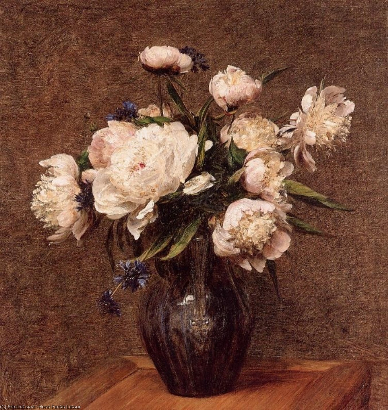 Order Paintings Reproductions Bouquet of Peonies by Henri Fantin Latour (1836-1904, France) | ArtsDot.com