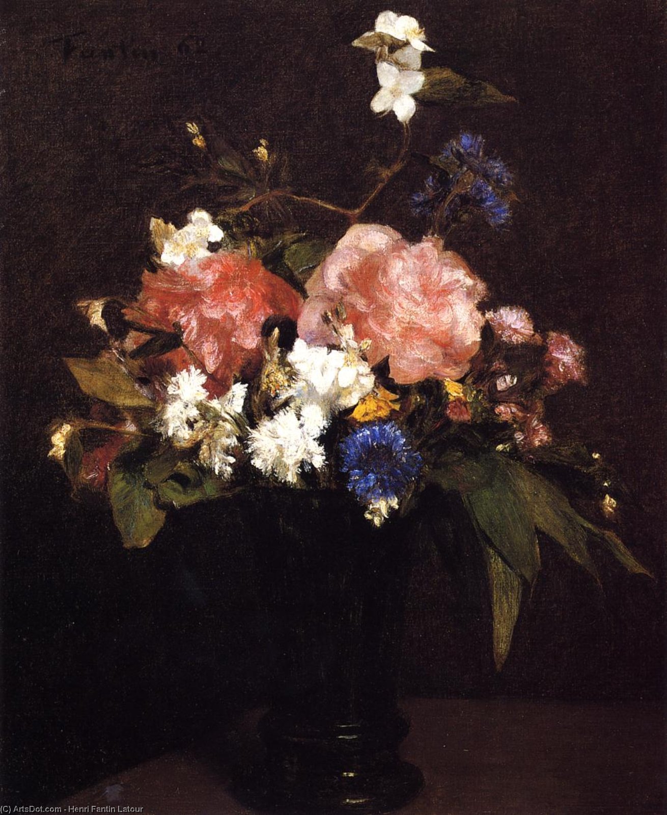 Buy Museum Art Reproductions Flowers 3 by Henri Fantin Latour (1836-1904, France) | ArtsDot.com