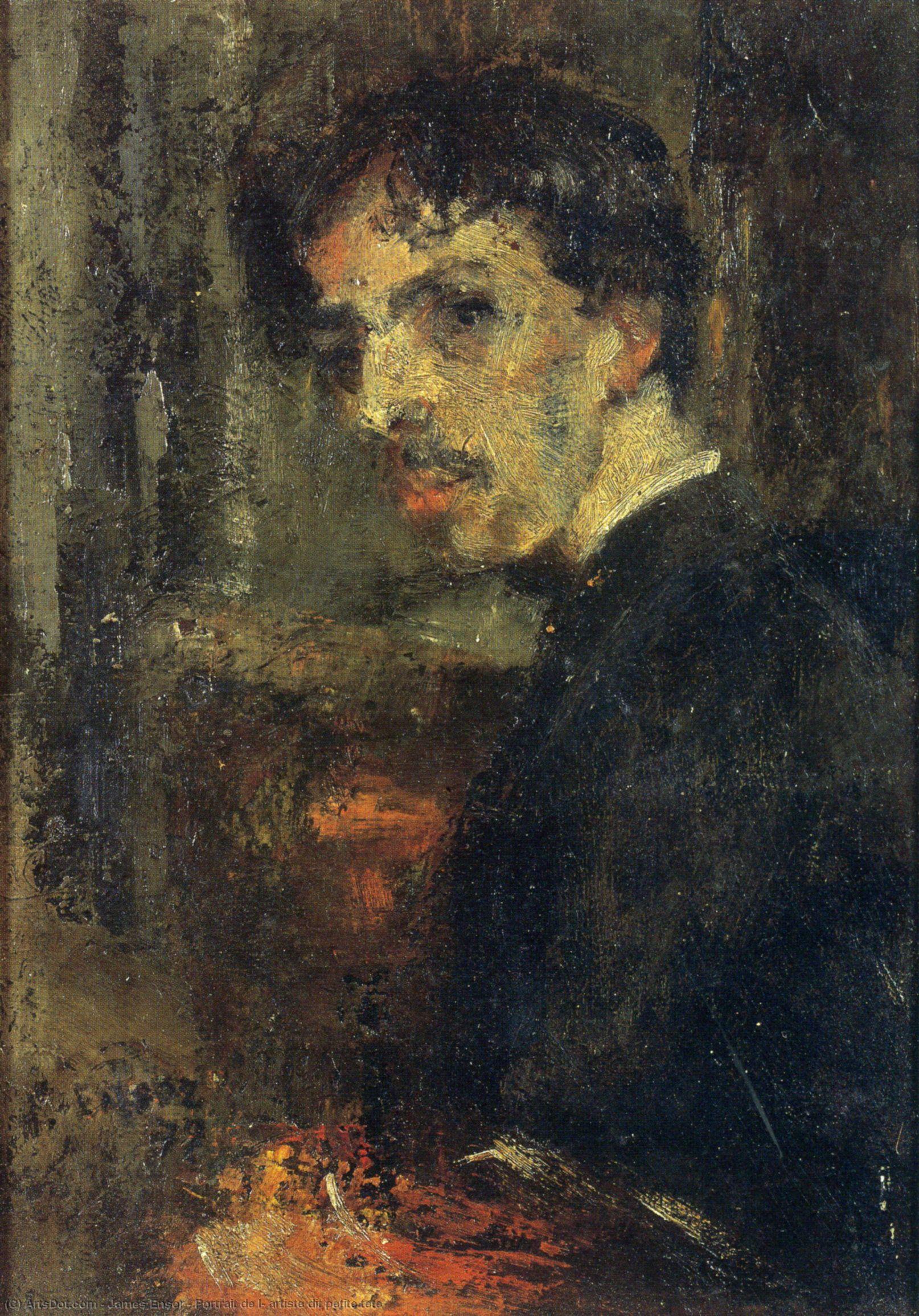 Order Paintings Reproductions Portrait de l` artiste dit petite tete by James Ensor (1860-1949, Belgium) | ArtsDot.com
