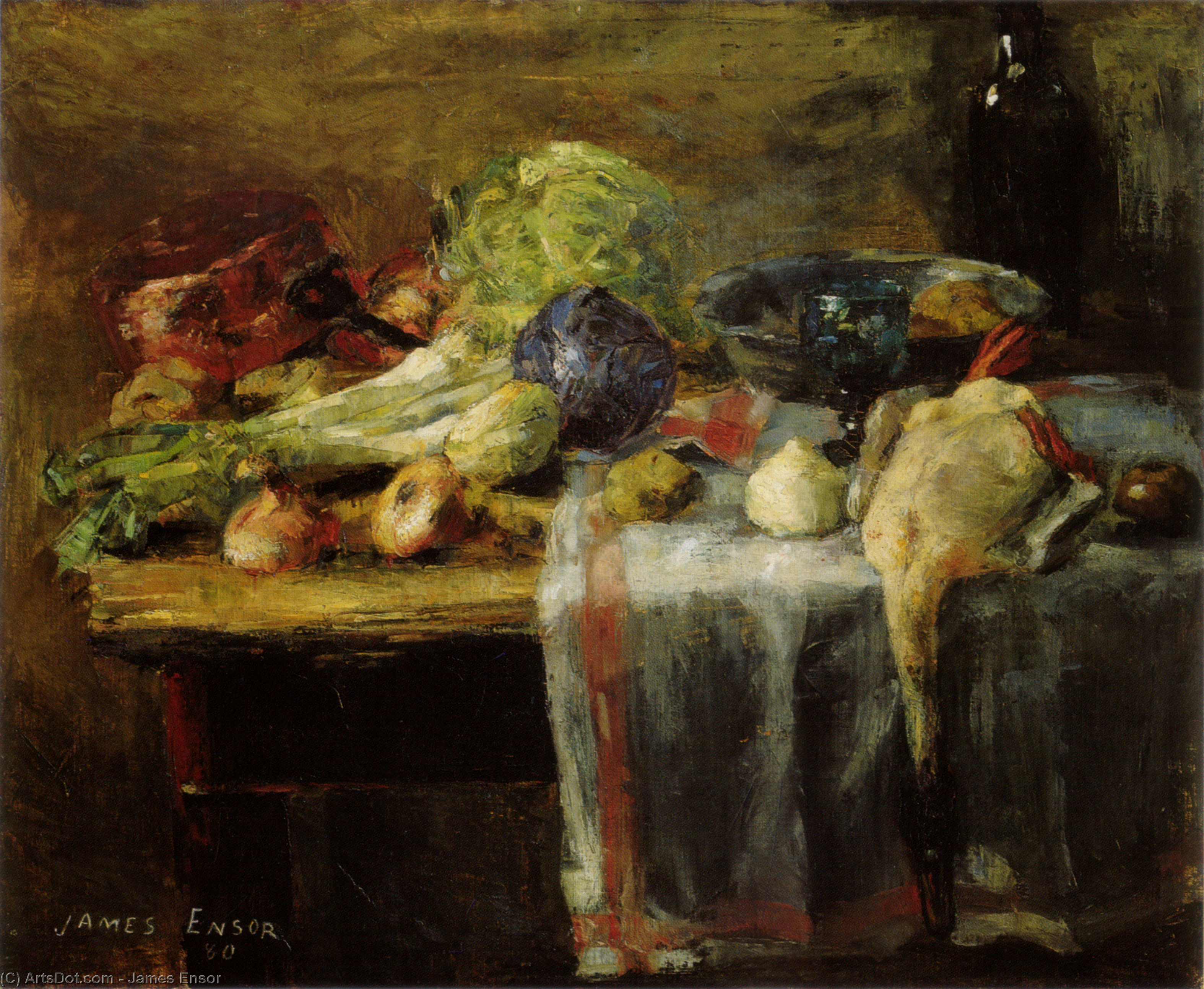 Order Oil Painting Replica Still Life with Duck by James Ensor (1860-1949, Belgium) | ArtsDot.com