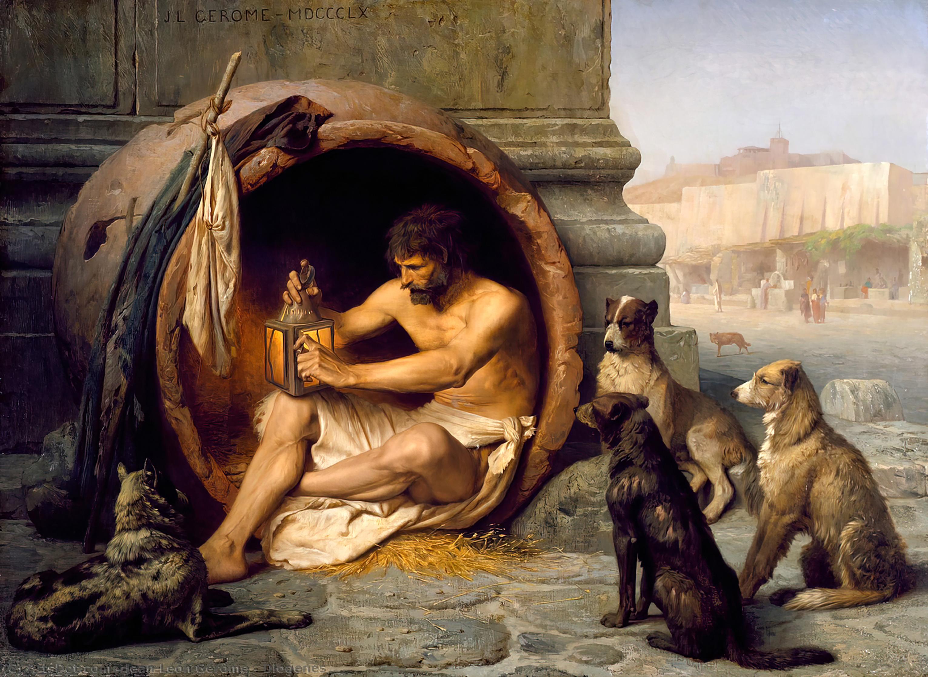 Order Art Reproductions Diogenes, 1860 by Jean Léon Gérôme (1824-1904, France) | ArtsDot.com