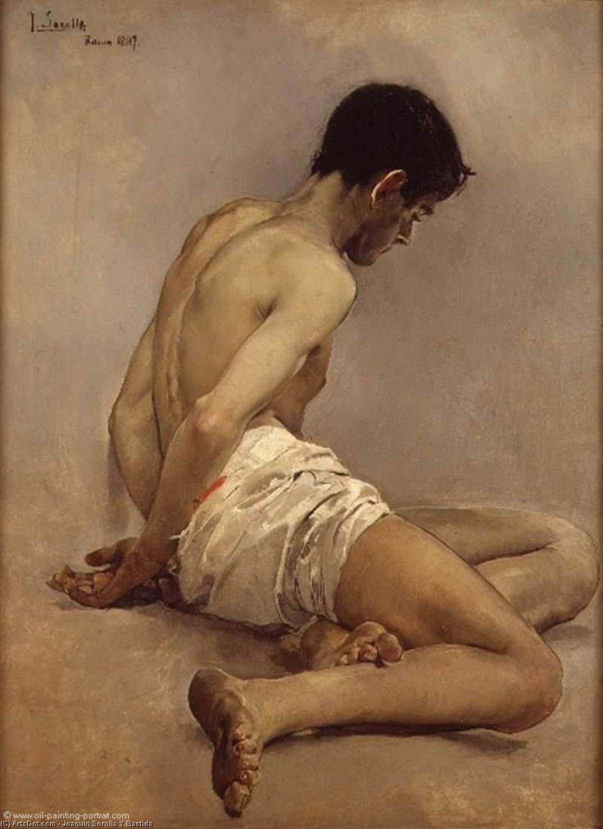 Order Paintings Reproductions Academic Life Study by Joaquin Sorolla Y Bastida (1863-1923, Spain) | ArtsDot.com