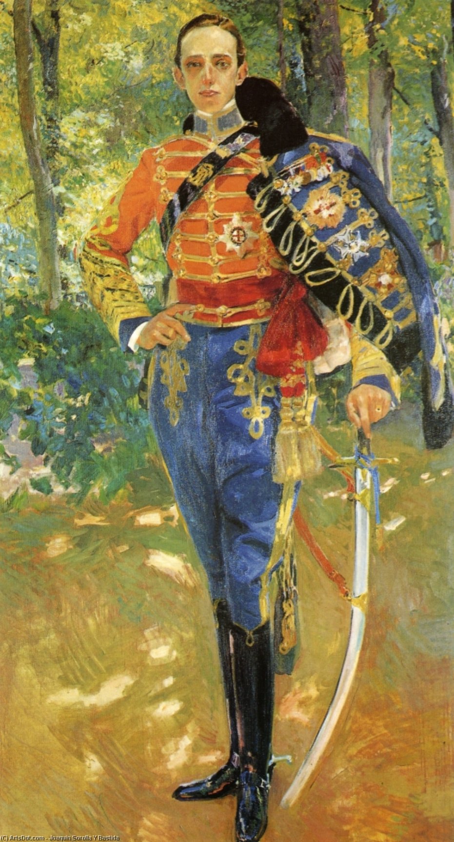 Buy Museum Art Reproductions Alphonso XIII in Hussars Uniform by Joaquin Sorolla Y Bastida (1863-1923, Spain) | ArtsDot.com