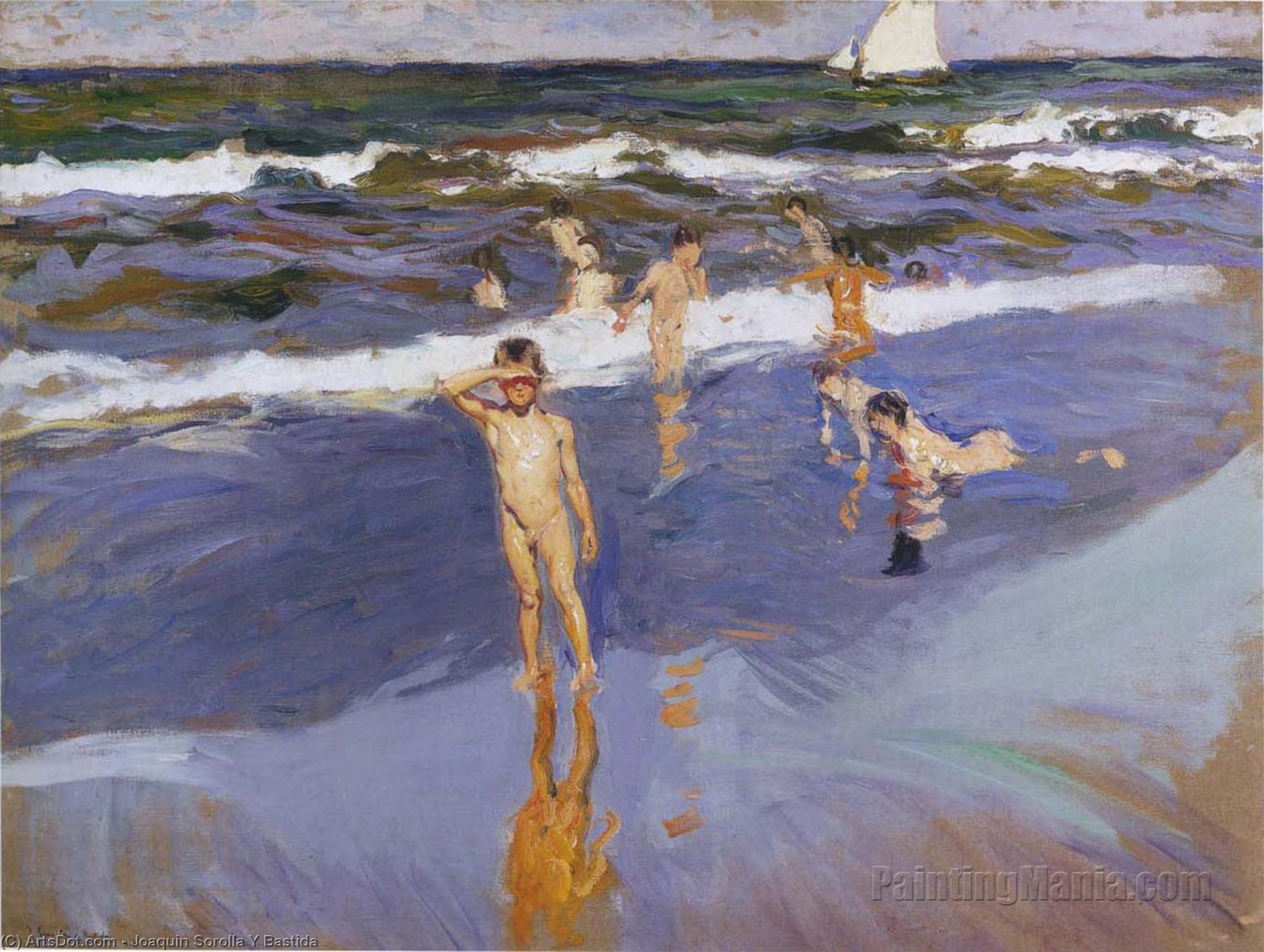 Order Oil Painting Replica Children in the Sea, Valencia Beach, 1908 by Joaquin Sorolla Y Bastida (1863-1923, Spain) | ArtsDot.com