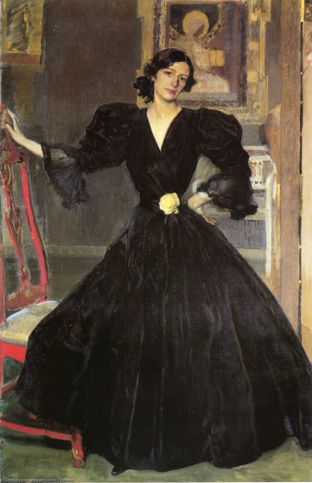 Buy Museum Art Reproductions Clotilde in a Black Dress, 1906 by Joaquin Sorolla Y Bastida (1863-1923, Spain) | ArtsDot.com