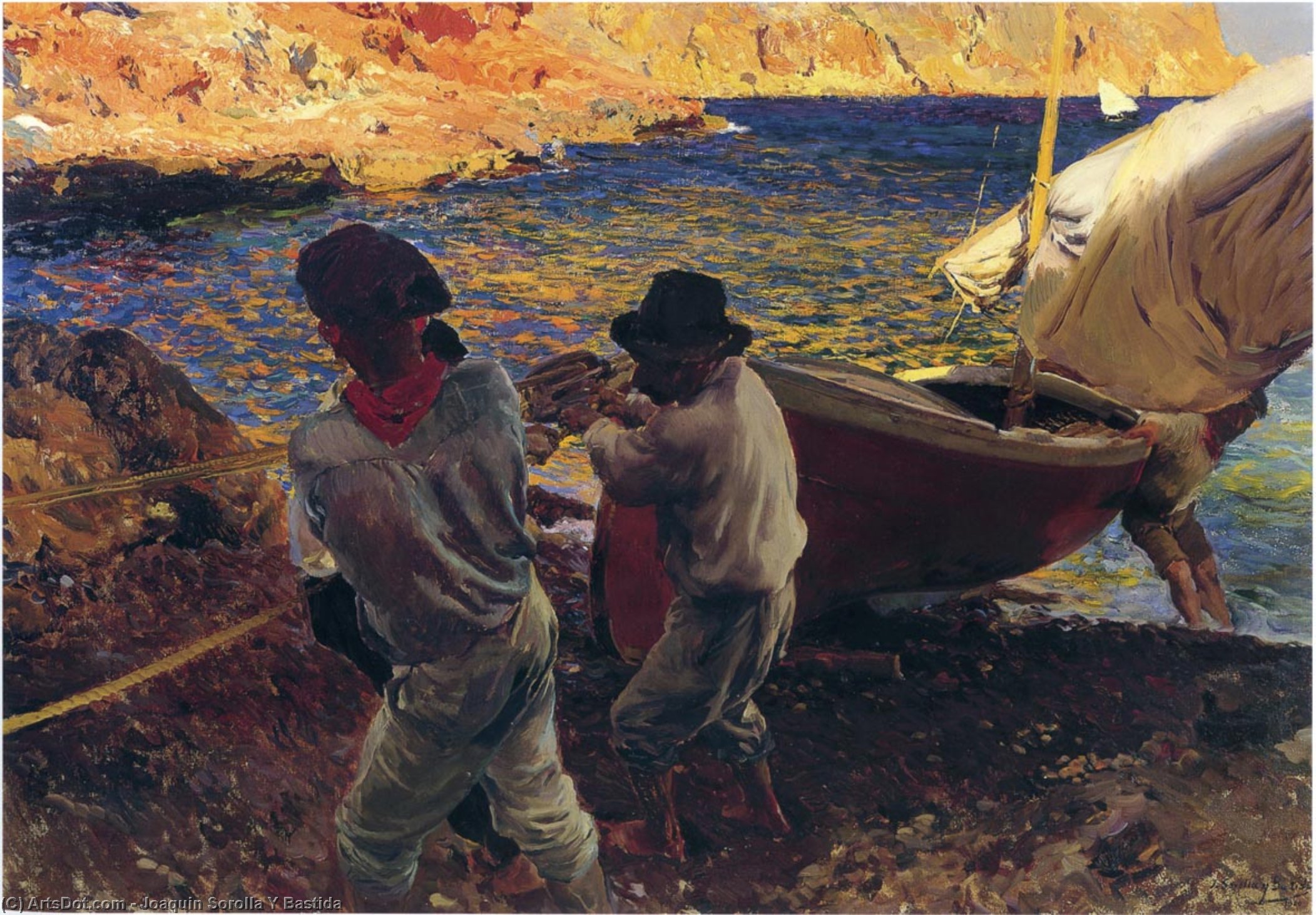 Buy Museum Art Reproductions End of the Day, Javea, 1900 by Joaquin Sorolla Y Bastida (1863-1923, Spain) | ArtsDot.com