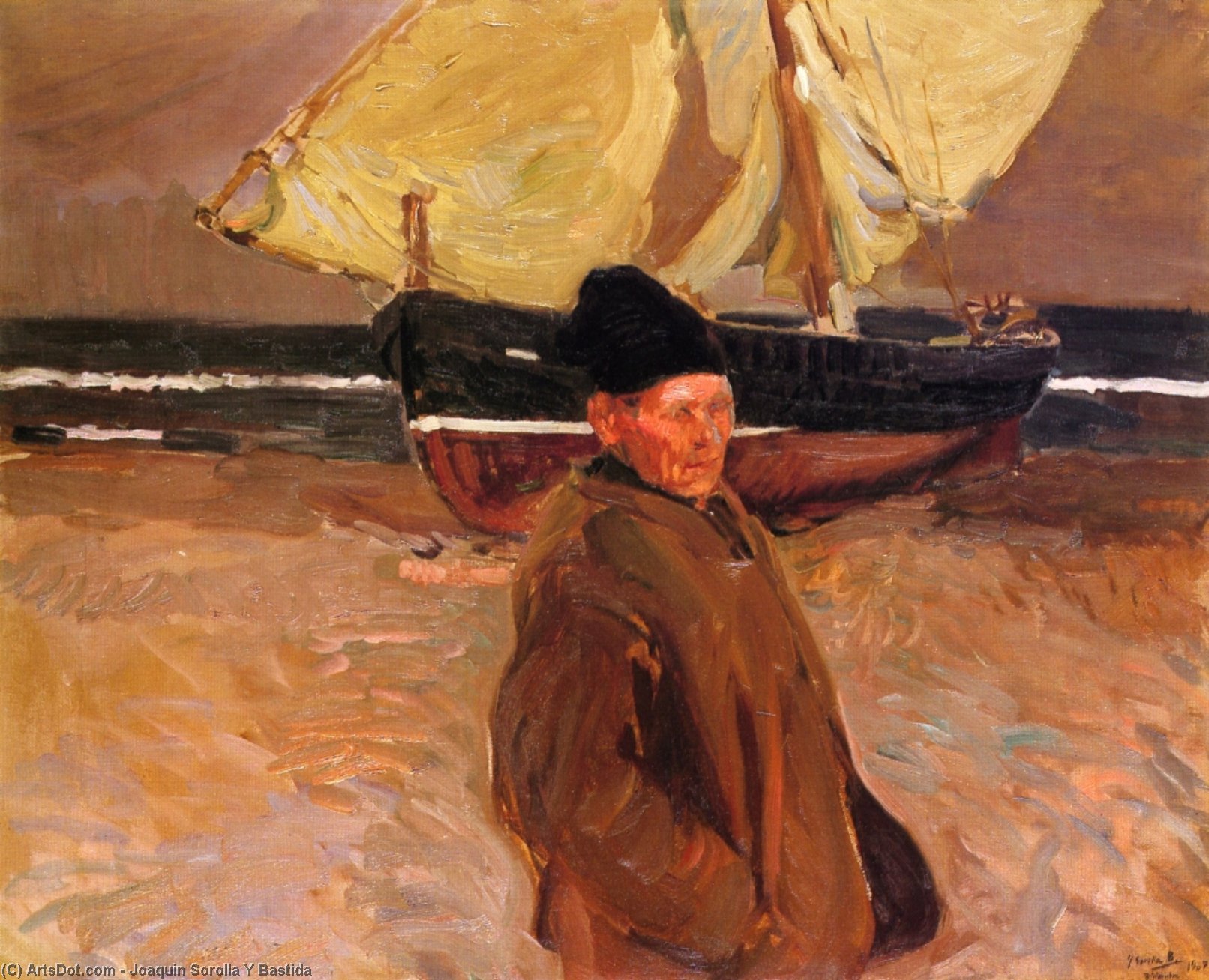 Order Oil Painting Replica Old Valencian Fisherman, 1907 by Joaquin Sorolla Y Bastida (1863-1923, Spain) | ArtsDot.com