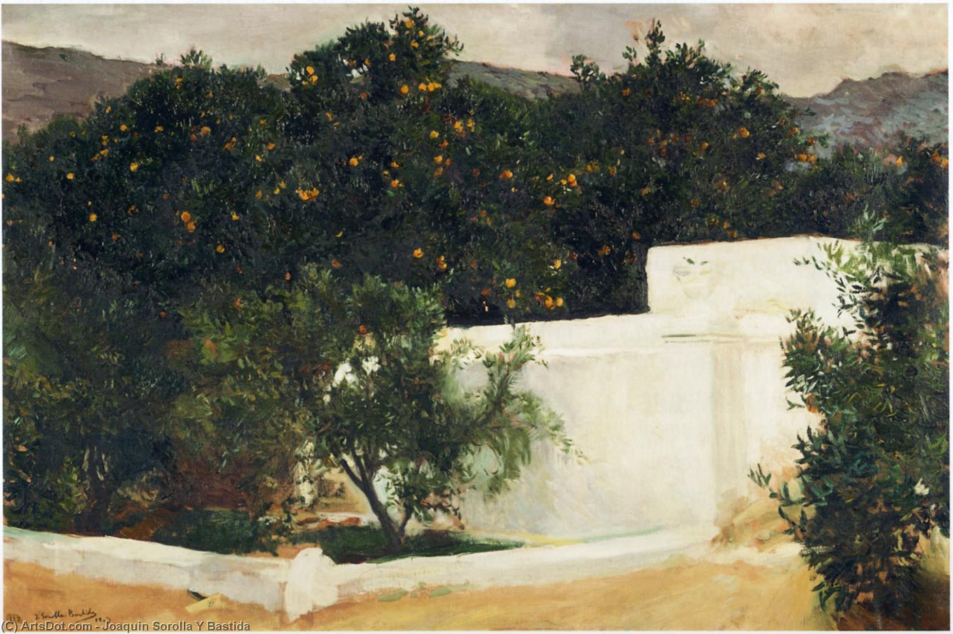 Buy Museum Art Reproductions Orange trees on the road to Seville, 1903 by Joaquin Sorolla Y Bastida (1863-1923, Spain) | ArtsDot.com