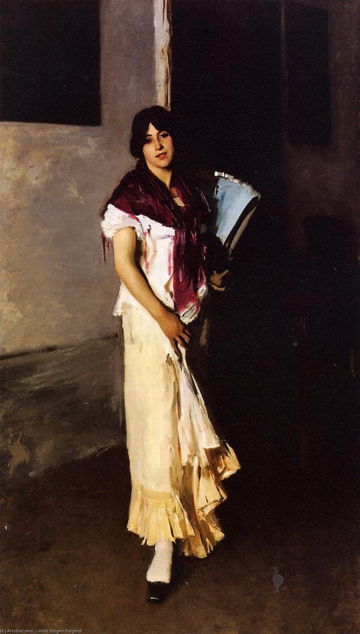Order Oil Painting Replica Italian Girl with Fan by John Singer Sargent (1856-1925, Italy) | ArtsDot.com