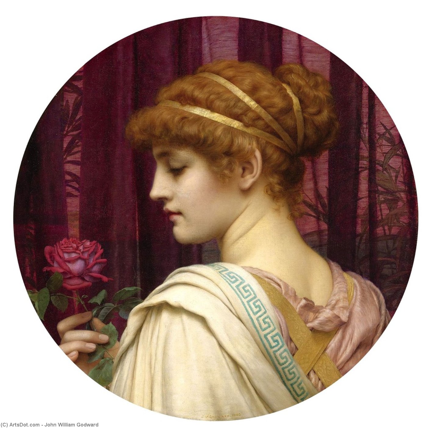 Order Paintings Reproductions Chloris - A Summer Rose by John William Godward | ArtsDot.com