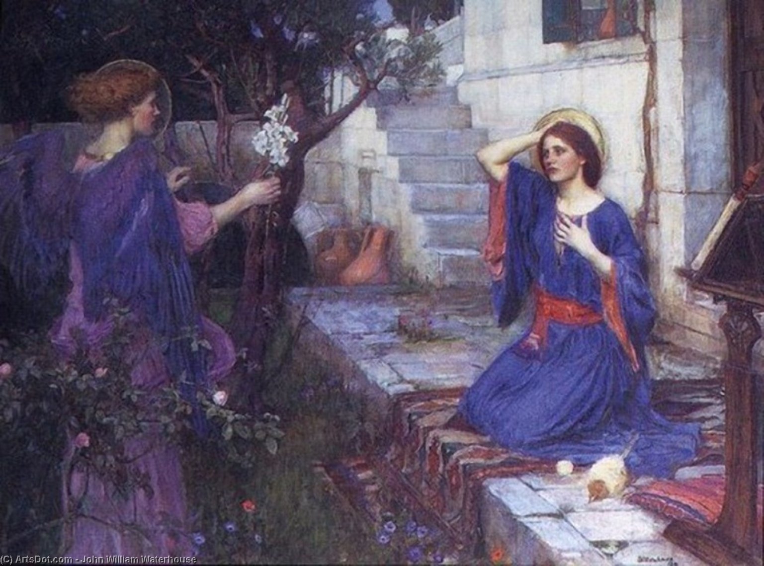 Order Paintings Reproductions The Annunciation by John William Waterhouse (1849-1917, Italy) | ArtsDot.com