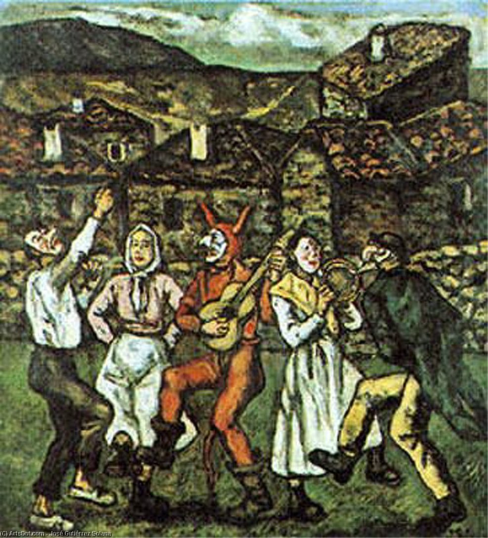 Order Art Reproductions Carnaval en un pueblo by José Gutiérrez Solana (1886-1945, Spain) | ArtsDot.com