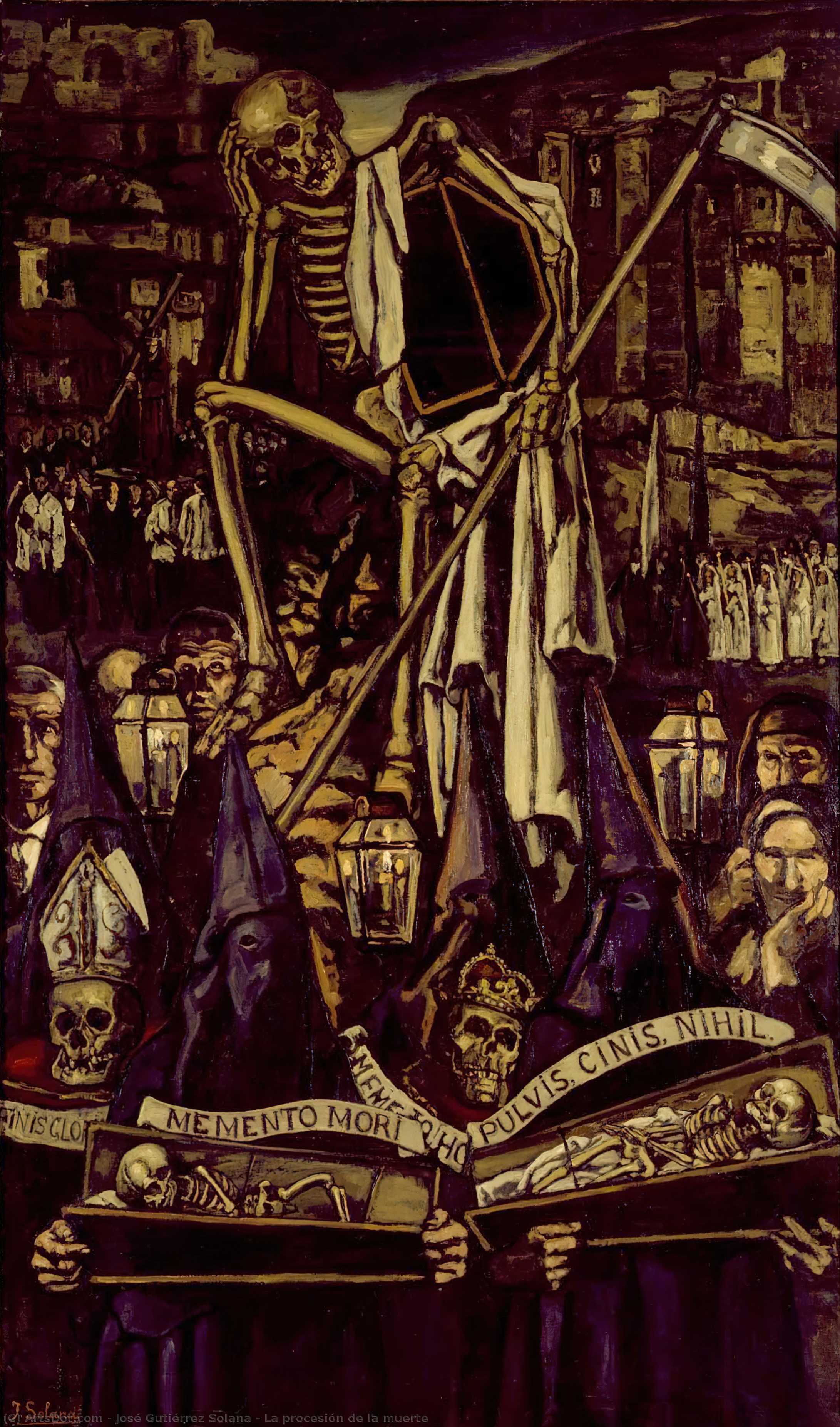 Order Oil Painting Replica La procesión de la muerte by José Gutiérrez Solana (1886-1945, Spain) | ArtsDot.com