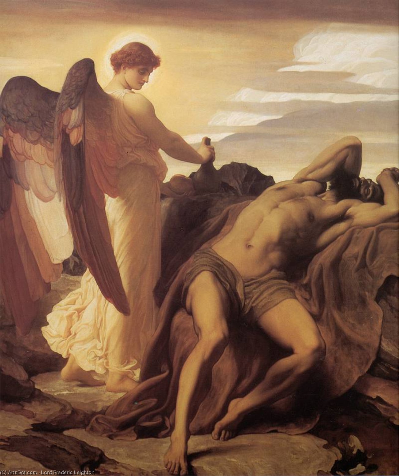 Order Paintings Reproductions Elijah in the Wilderness by Lord Frederic Leighton | ArtsDot.com