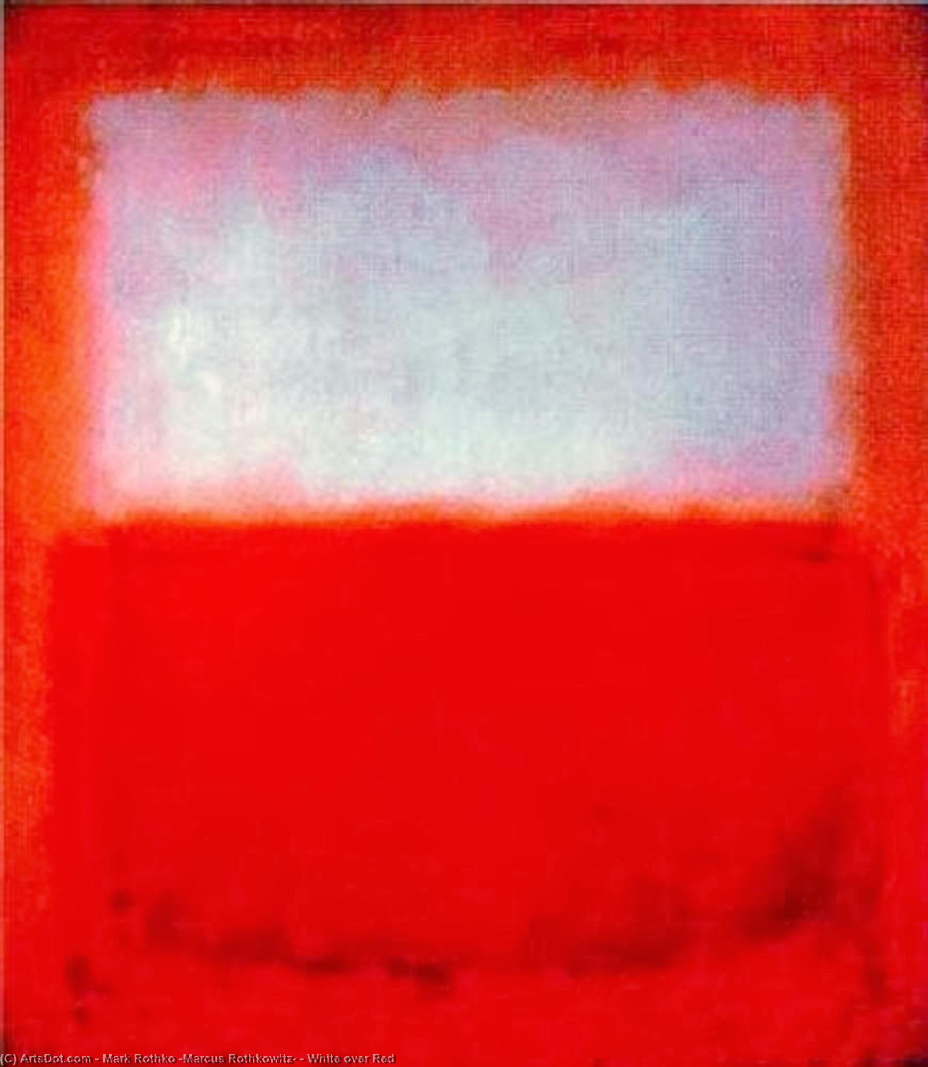 Order Paintings Reproductions White over Red by Mark Rothko (Marcus Rothkowitz) (Inspired By) (1903-1970, Latvia) | ArtsDot.com