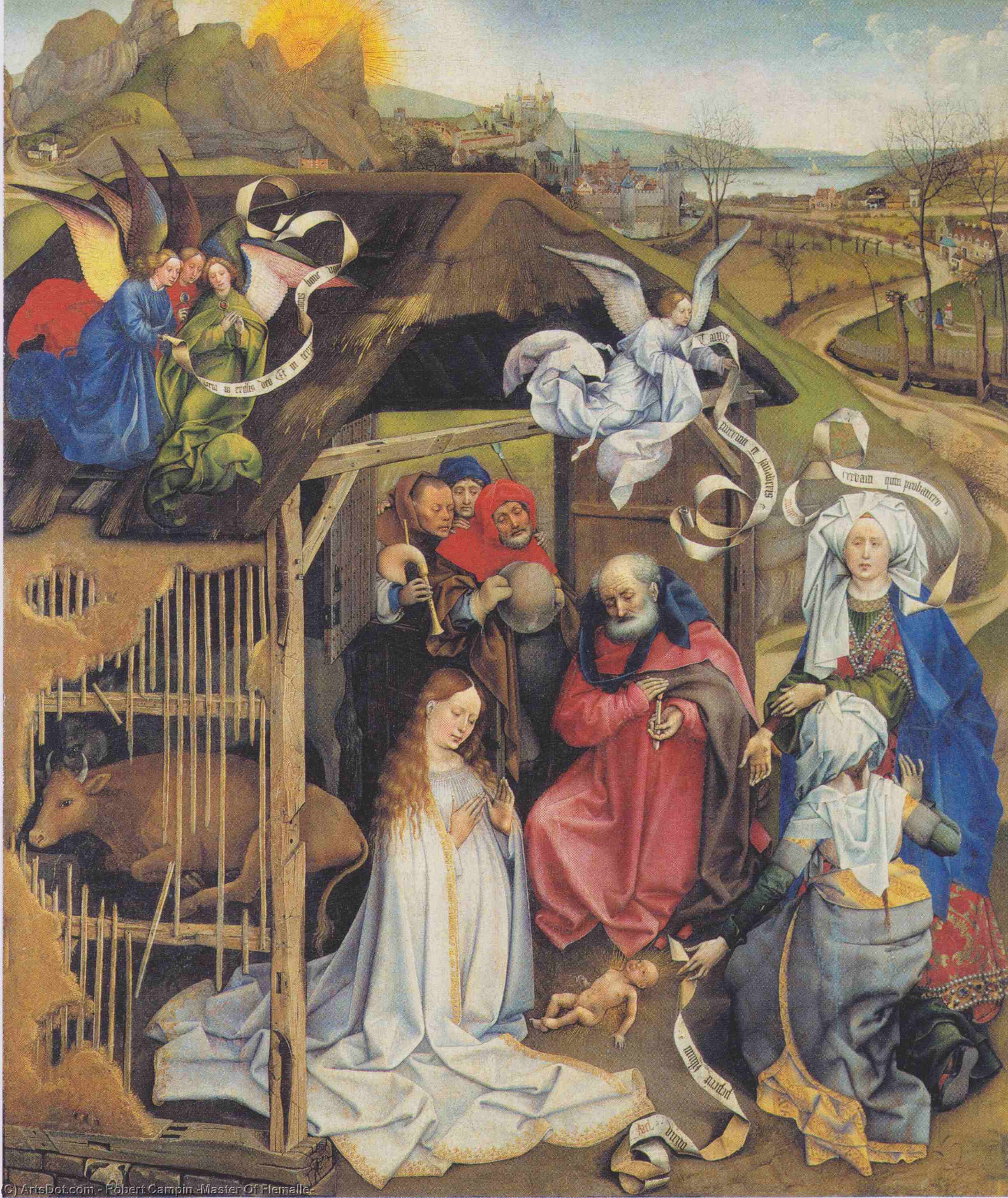 Buy Museum Art Reproductions Adoration of the Shepherds by Robert Campin (Master Of Flemalle) (1375-1444, France) | ArtsDot.com