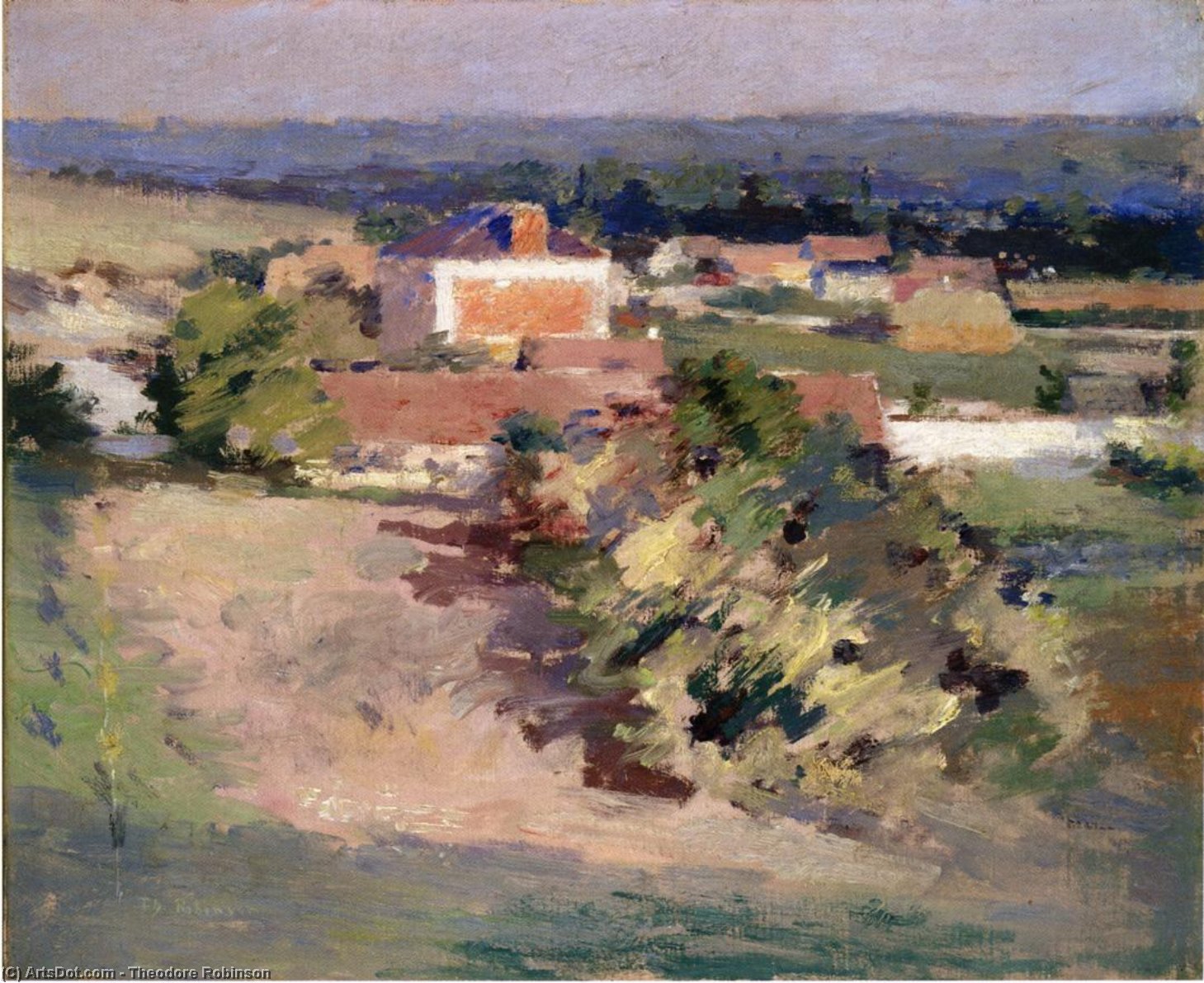Buy Museum Art Reproductions The Red House, 1892 by Theodore Robinson (1852-1896, United States) | ArtsDot.com