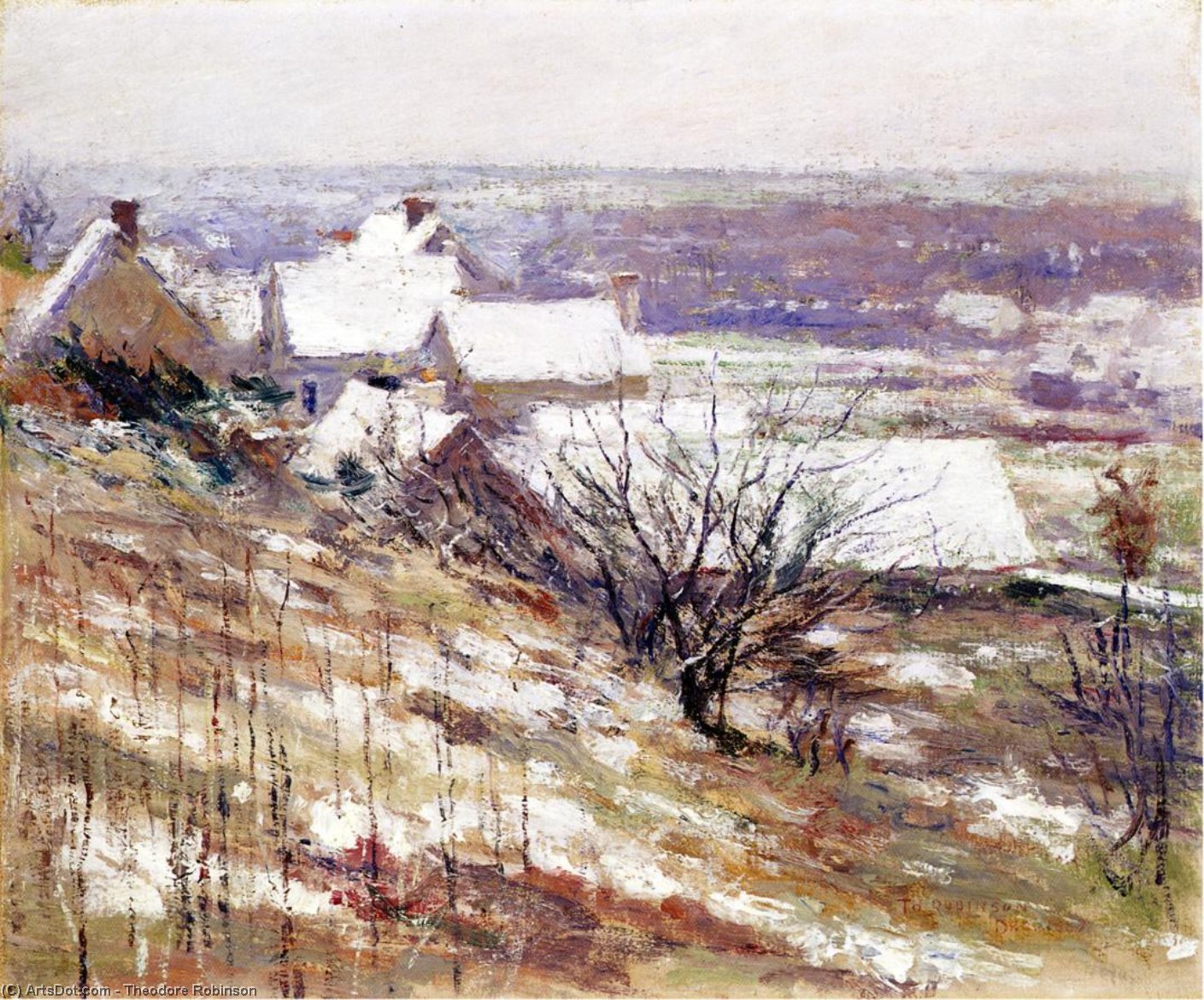 Order Oil Painting Replica Winter Landscape, 1889 by Theodore Robinson (1852-1896, United States) | ArtsDot.com