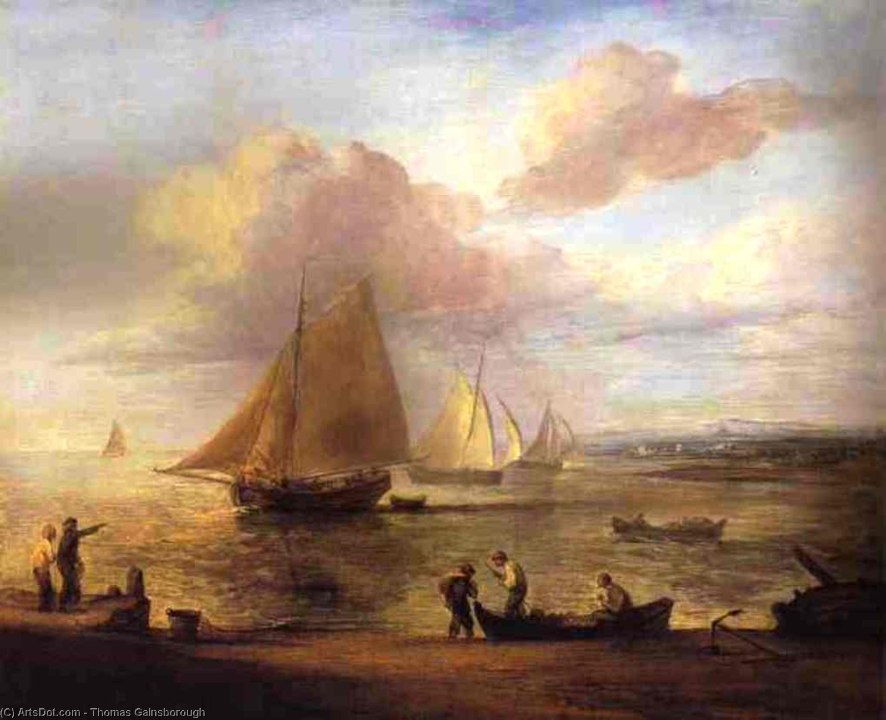 Buy Museum Art Reproductions Coastal Scene, a Calm, 1783 by Thomas Gainsborough (1727-1788, United Kingdom) | ArtsDot.com