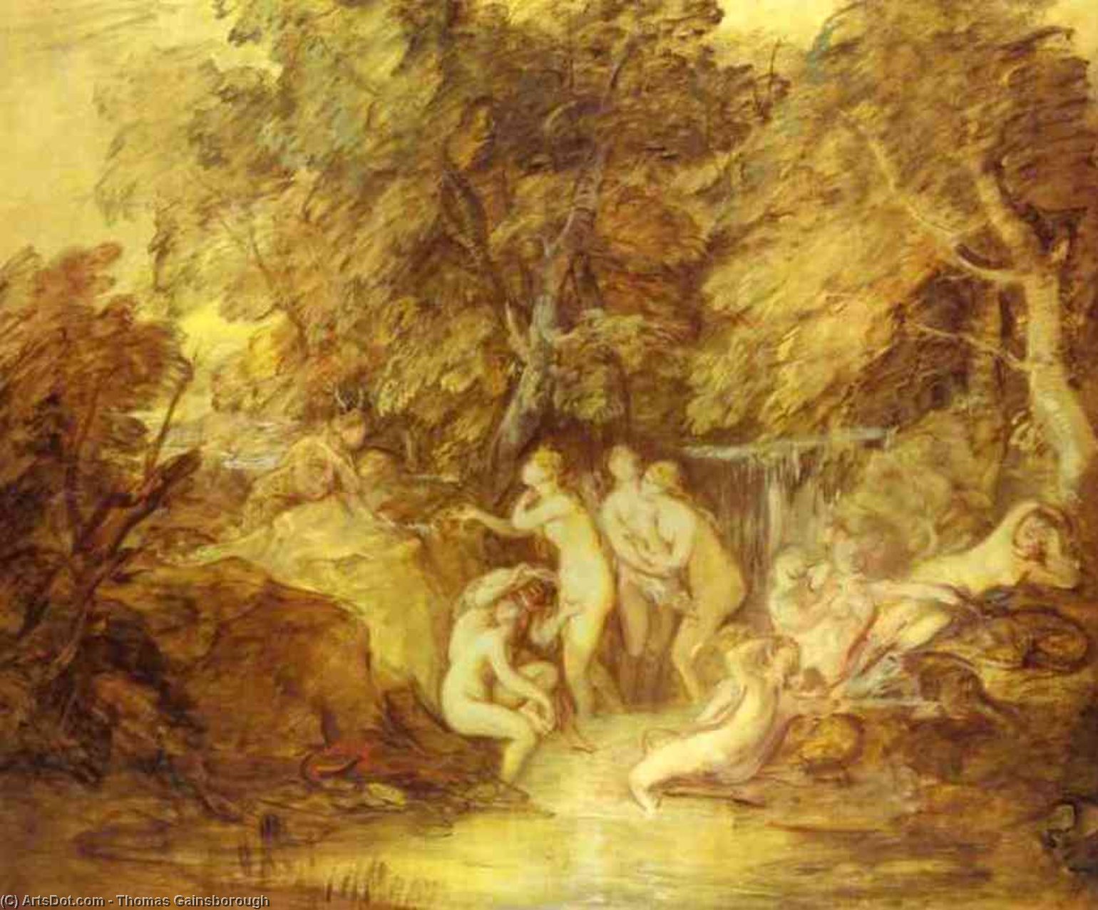 顺序 手工油畫 戴安娜和阿克泰恩, 1785 通过 Thomas Gainsborough (1727-1788, United Kingdom) | ArtsDot.com