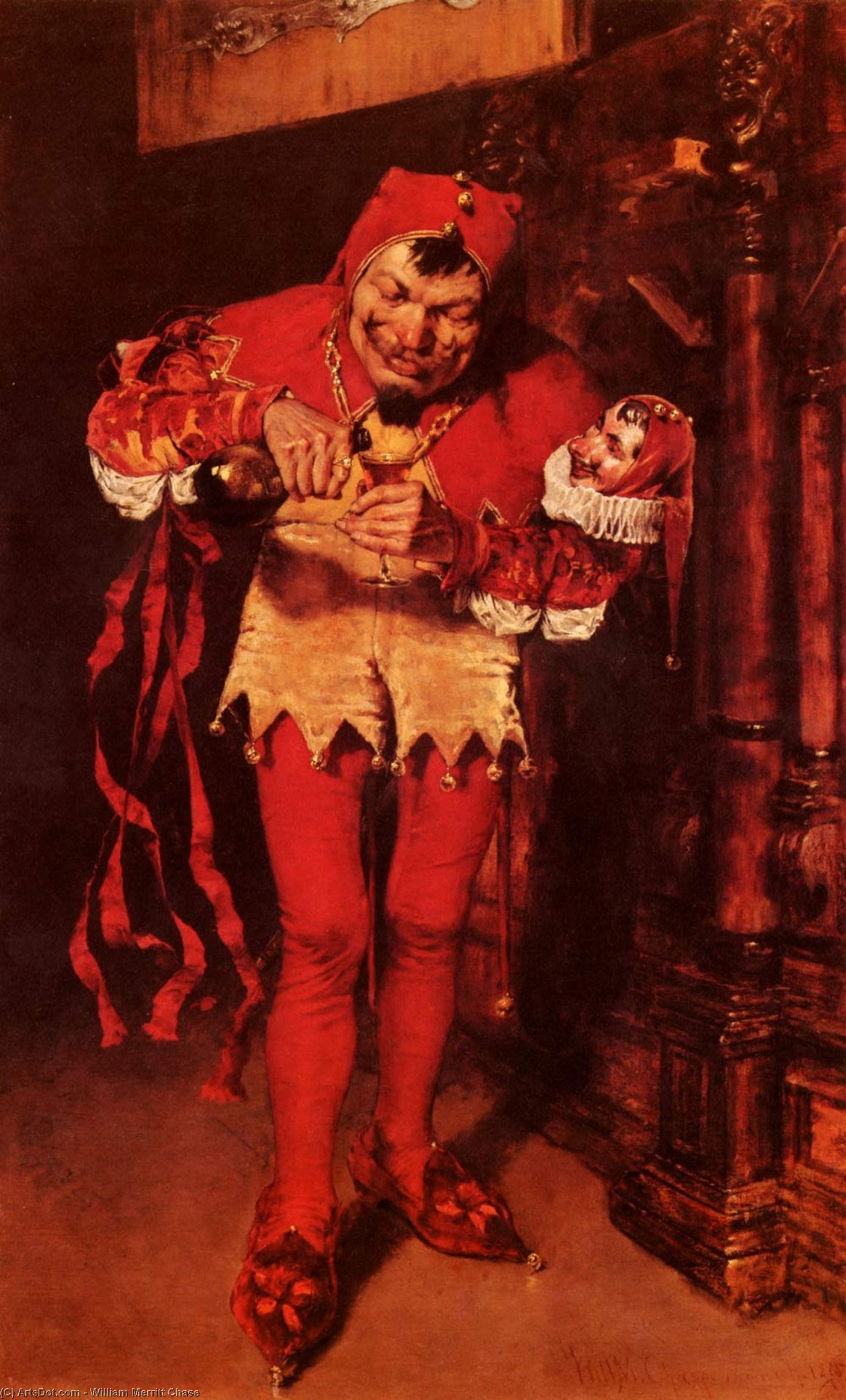 Buy Museum Art Reproductions Keying Up, The Court Jester by William Merritt Chase (1849-1916, United States) | ArtsDot.com