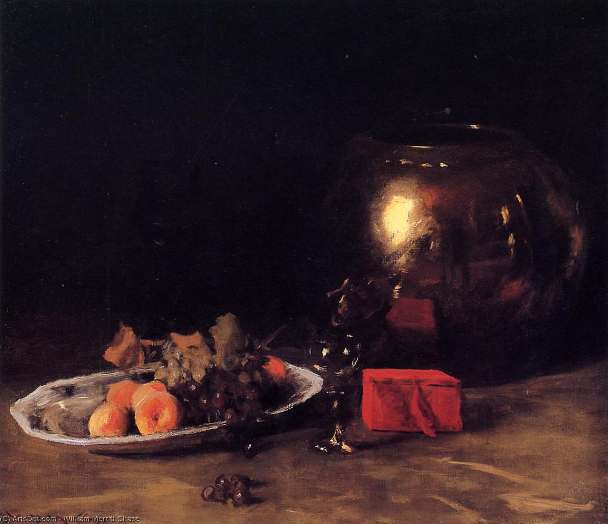 Order Oil Painting Replica The Big Brass Bowl, 1898 by William Merritt Chase (1849-1916, United States) | ArtsDot.com