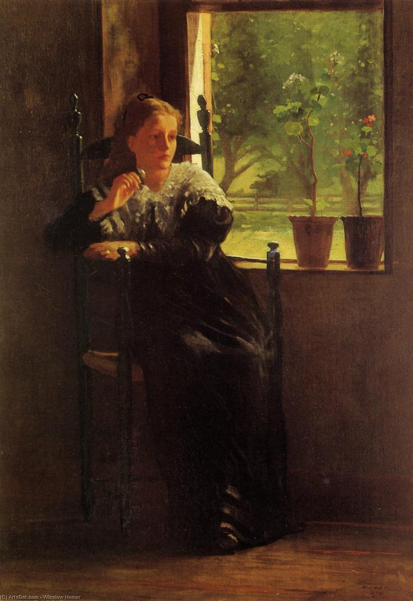 Order Paintings Reproductions At the Window, 1872 by Winslow Homer (1836-1910, United States) | ArtsDot.com