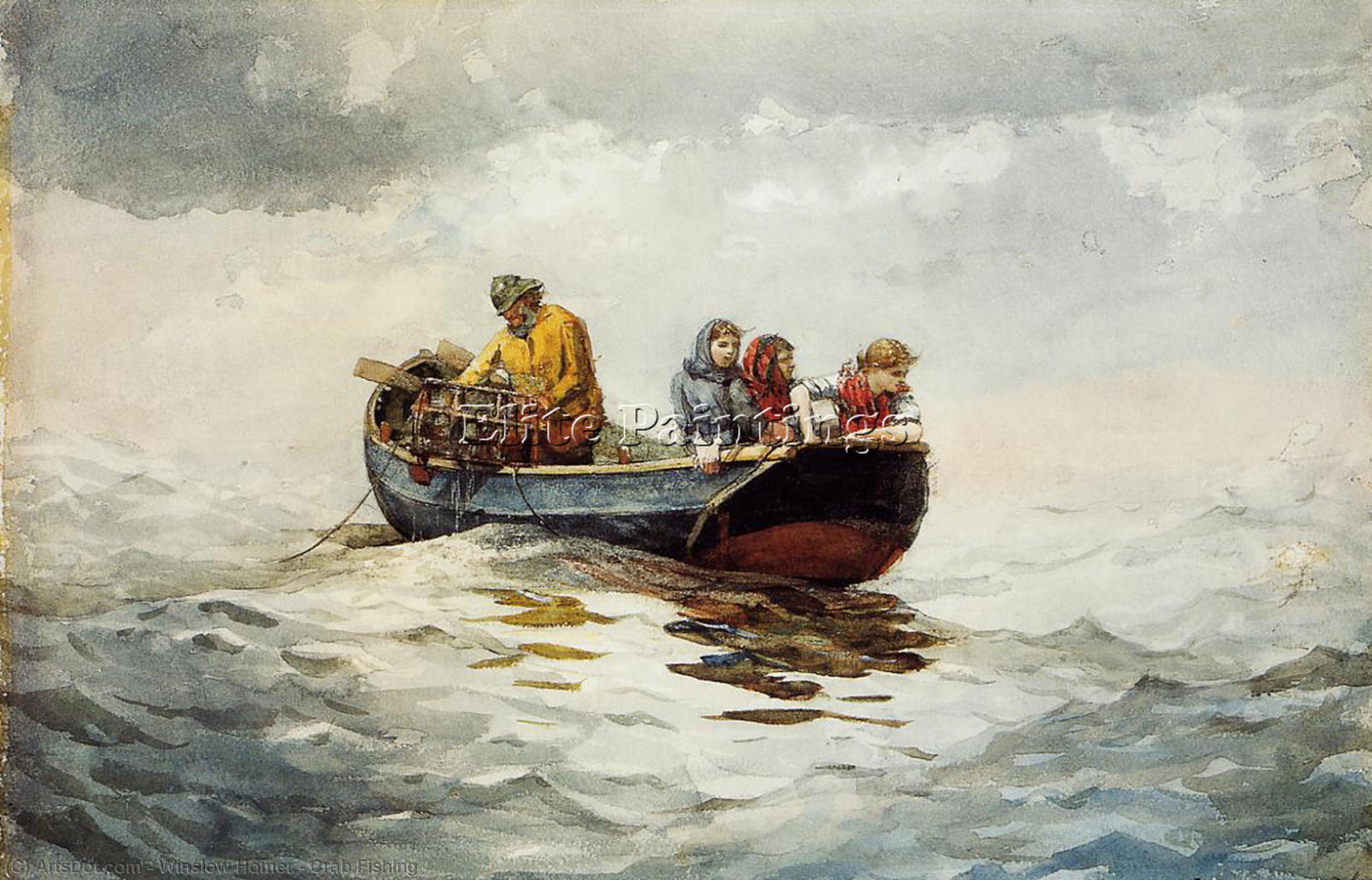 Order Oil Painting Replica Crab Fishing, 1883 by Winslow Homer (1836-1910, United States) | ArtsDot.com